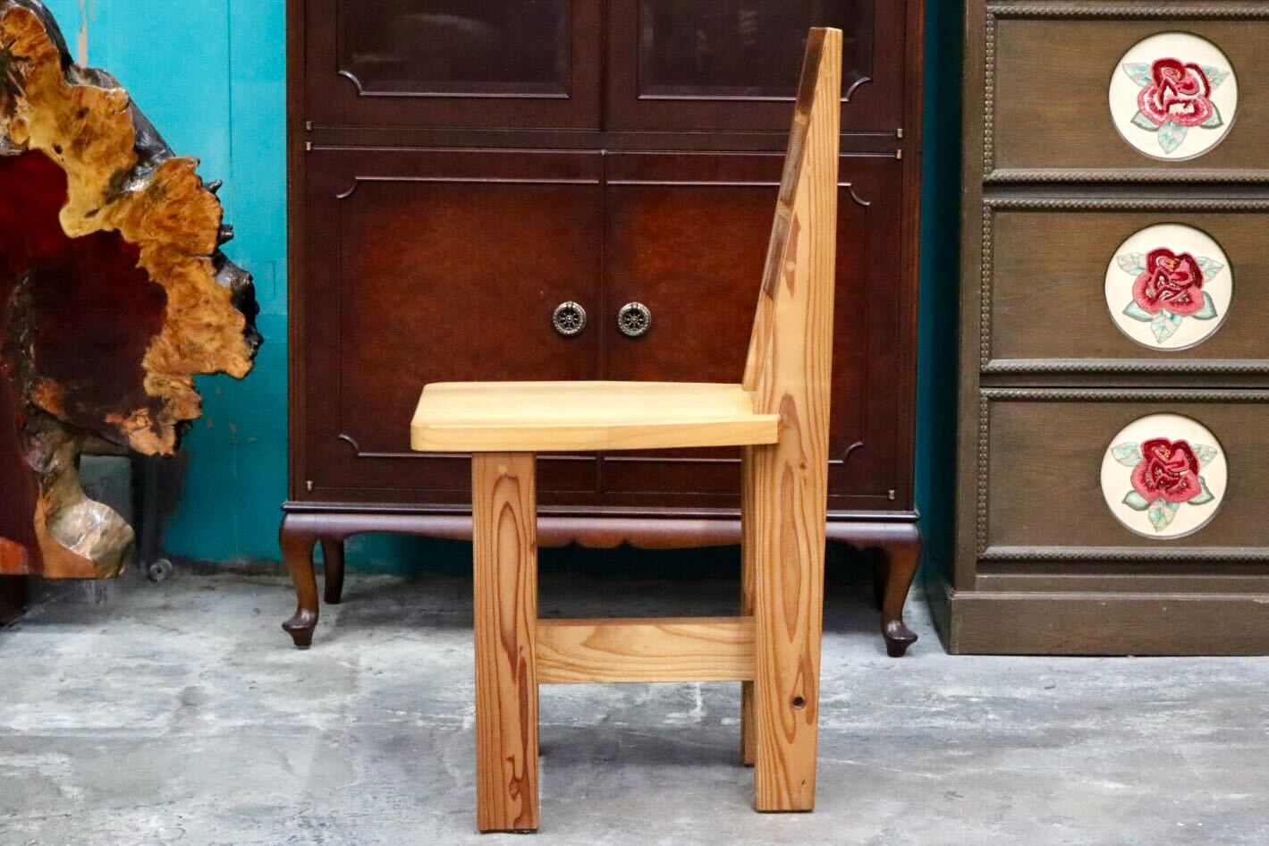 GMIH356C○工房家具 ダイニングチェア アームレスチェア 椅子 スツール ウッド 木製 無垢材 カントリー レトロ