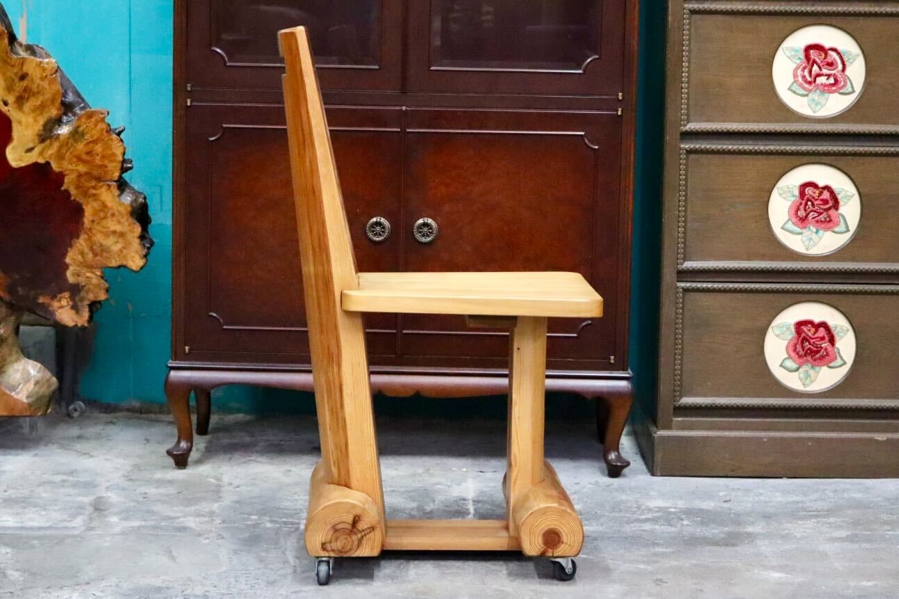 GMIH356D○工房家具 ダイニングチェア アームレスチェア 椅子 スツール キャスター ウッド 木製 無垢材 カントリー レトロ