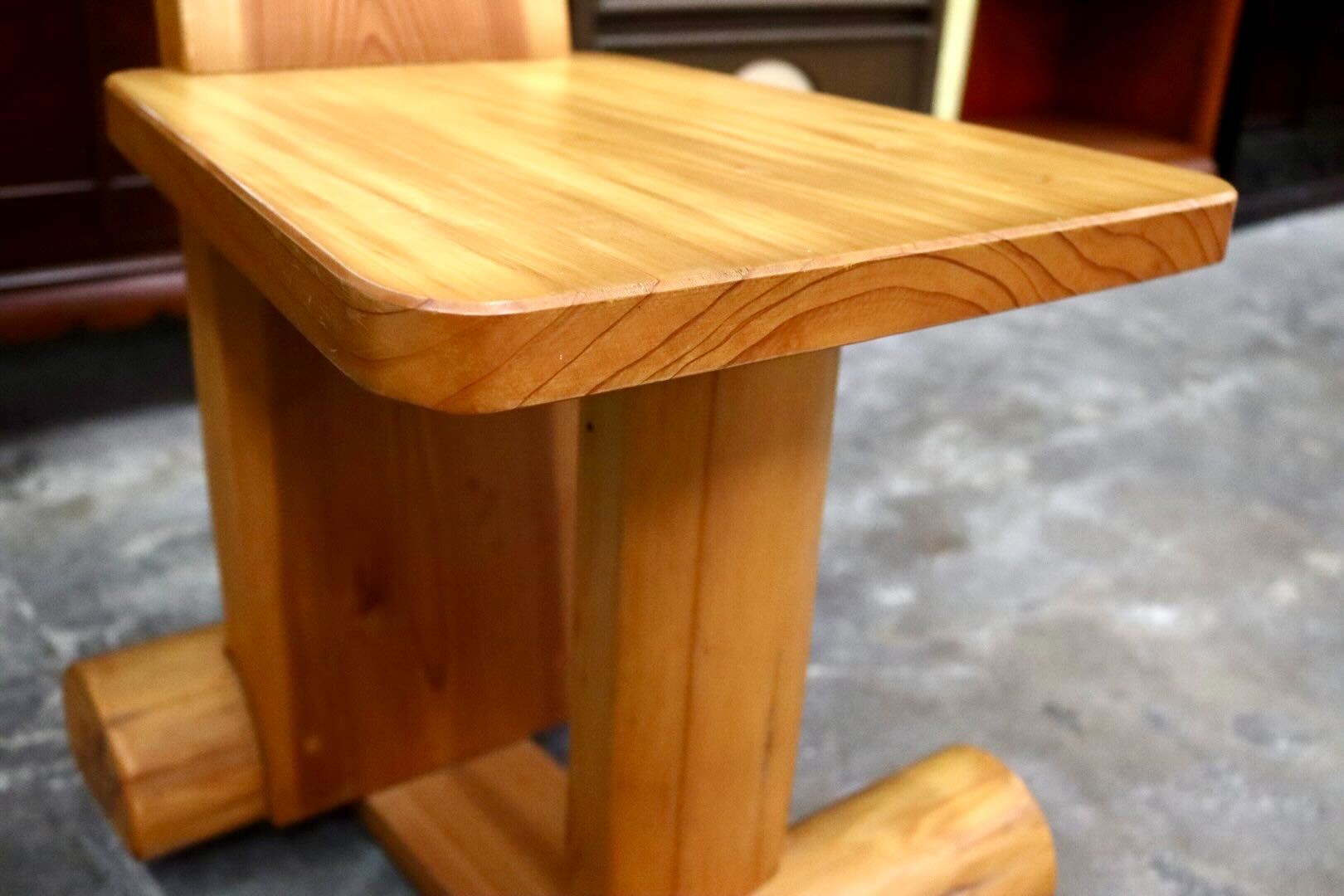 GMIH356D○工房家具 ダイニングチェア アームレスチェア 椅子 スツール キャスター ウッド 木製 無垢材 カントリー レトロ