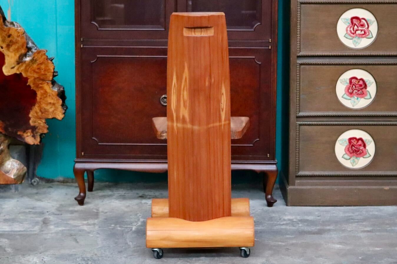 GMIH356F○工房家具 ダイニングチェア アームレスチェア 椅子 スツール キャスター ウッド 木製 無垢材 カントリー レトロ