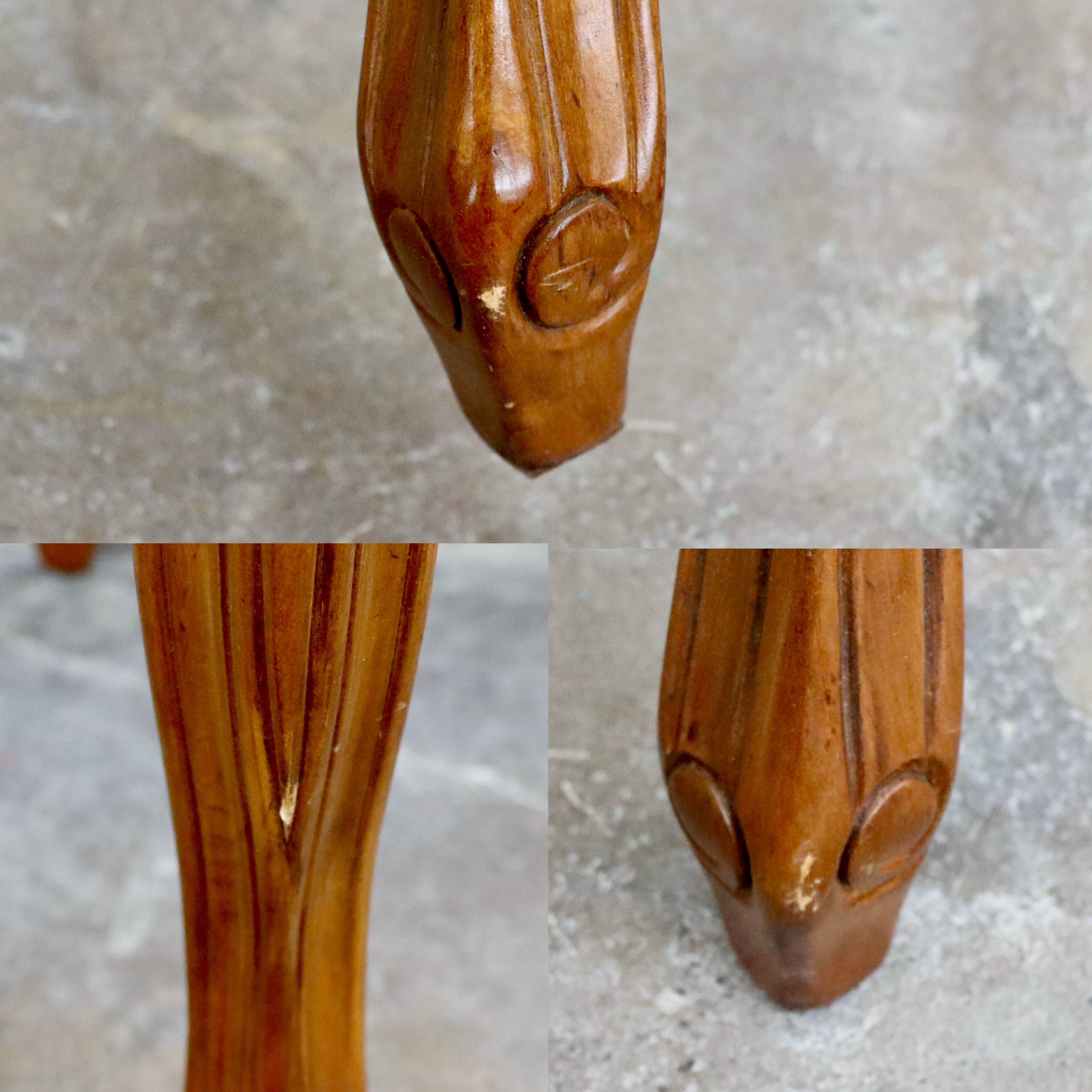 GMIK483○イタリア製 スツール チェア 椅子 猫脚 腰掛け ピンク ストライプ ヨーロピアン 彫刻 アンティーク クラシック