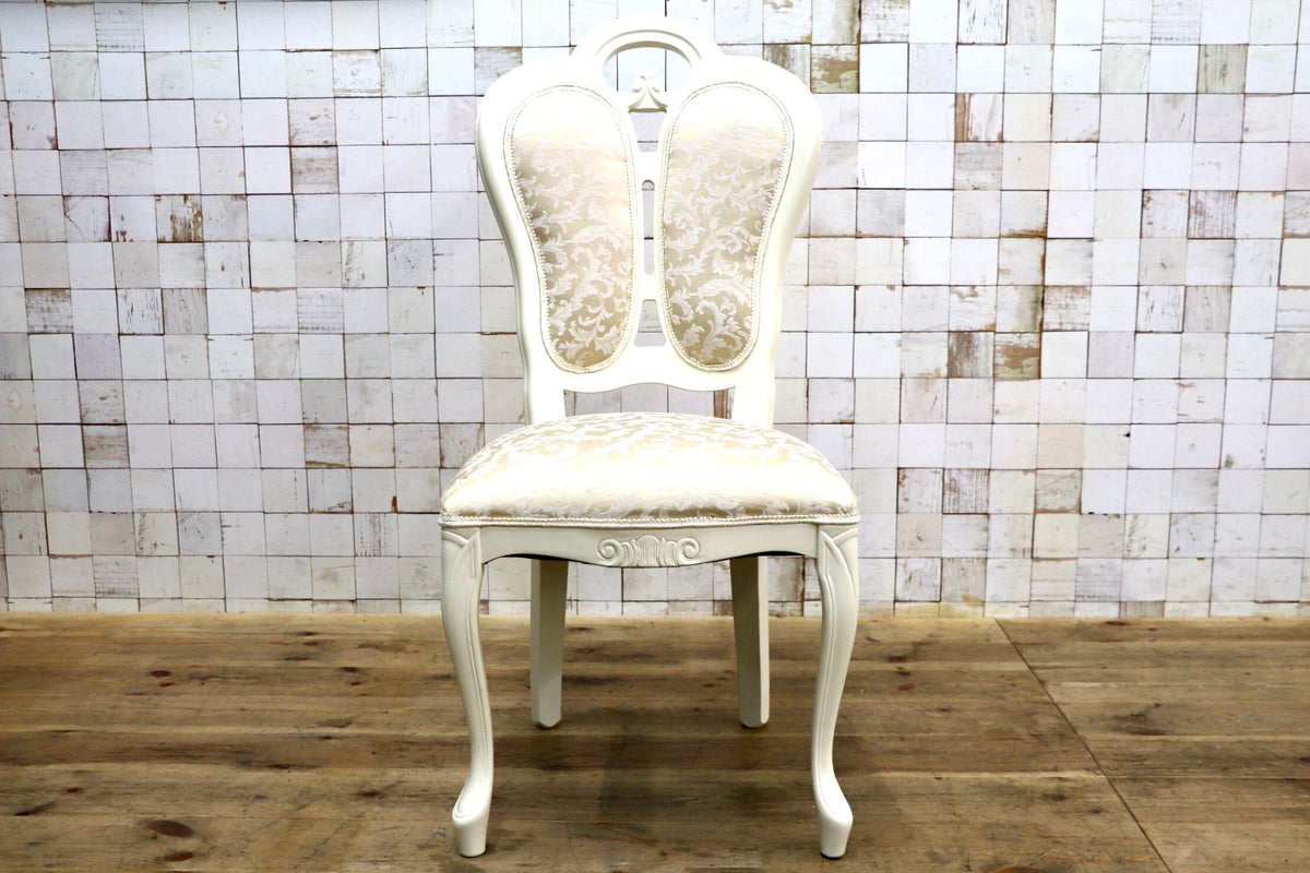 GMIK2280C〇イタリア製 ダイニングチェア アームレスチェア食卓子 ファブリック 猫脚ロココ調 クラシックヨーロピアン