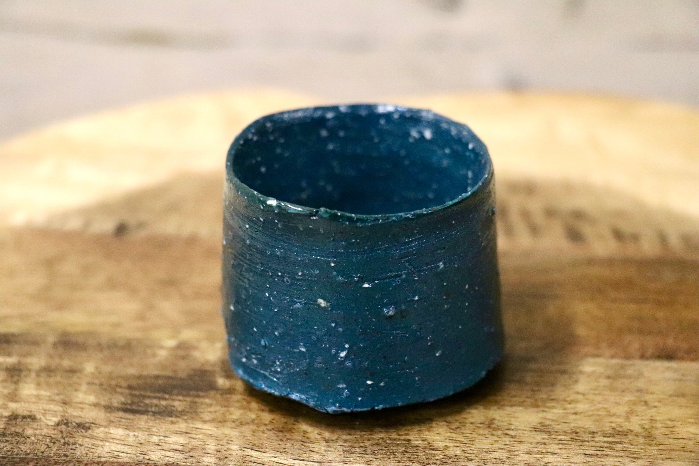 GMJO40○千代市陶房 清水万佐年 丹波焼 青〆ぐい呑 伝統工芸 丹波篠山 未使用