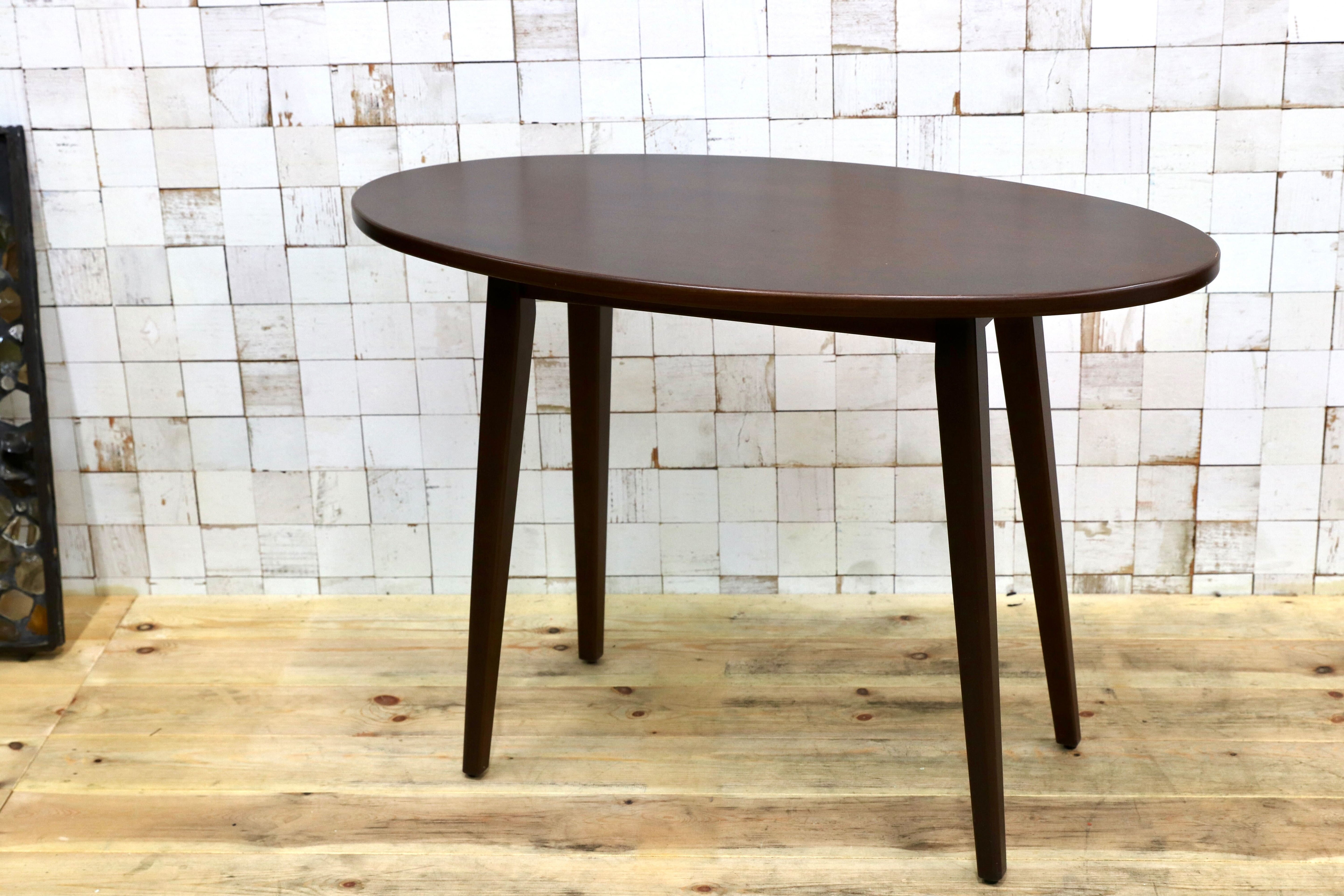 GMIH253○オーバル 木製 カフェテーブル ダイニングテーブル スタイリッシュモダン 飾り台 花台 北欧スタイル 展示品