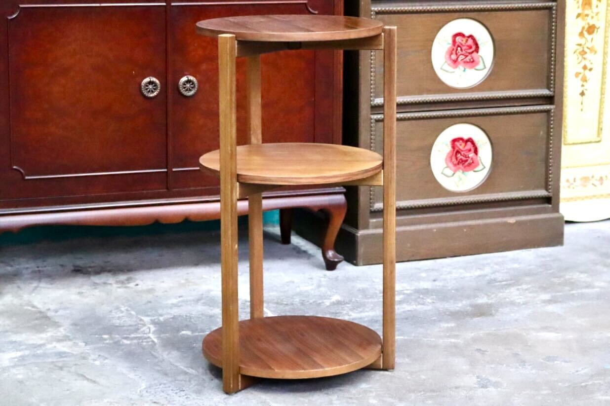 GMIS391○ACTUS / アクタス NOBLE ノーブル サイドテーブル コーヒーテーブル 飾り棚 3段 コーナーラック ウォールナット材 モダン