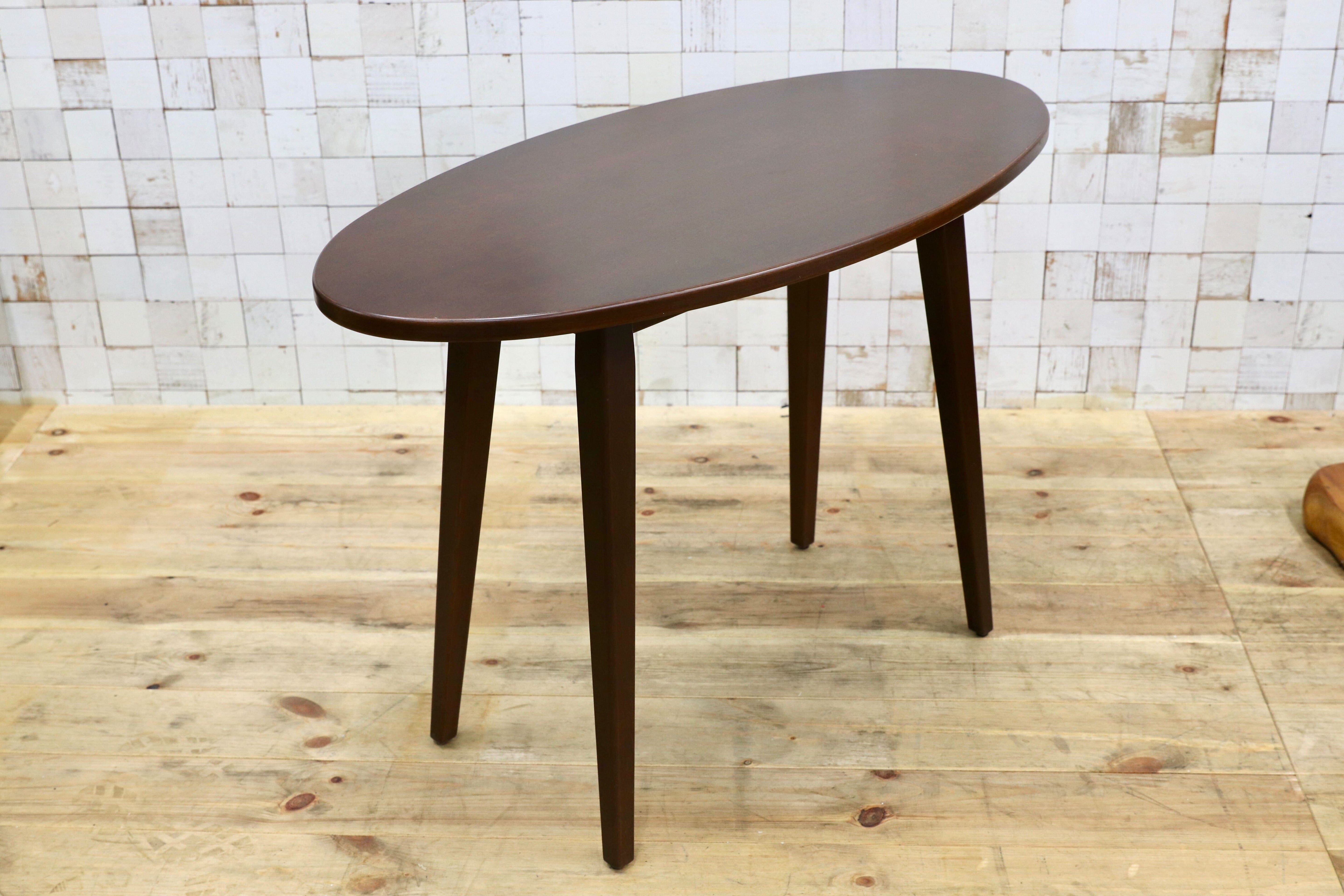 GMIH253○オーバル 木製 カフェテーブル ダイニングテーブル スタイリッシュモダン 飾り台 花台 北欧スタイル 展示品