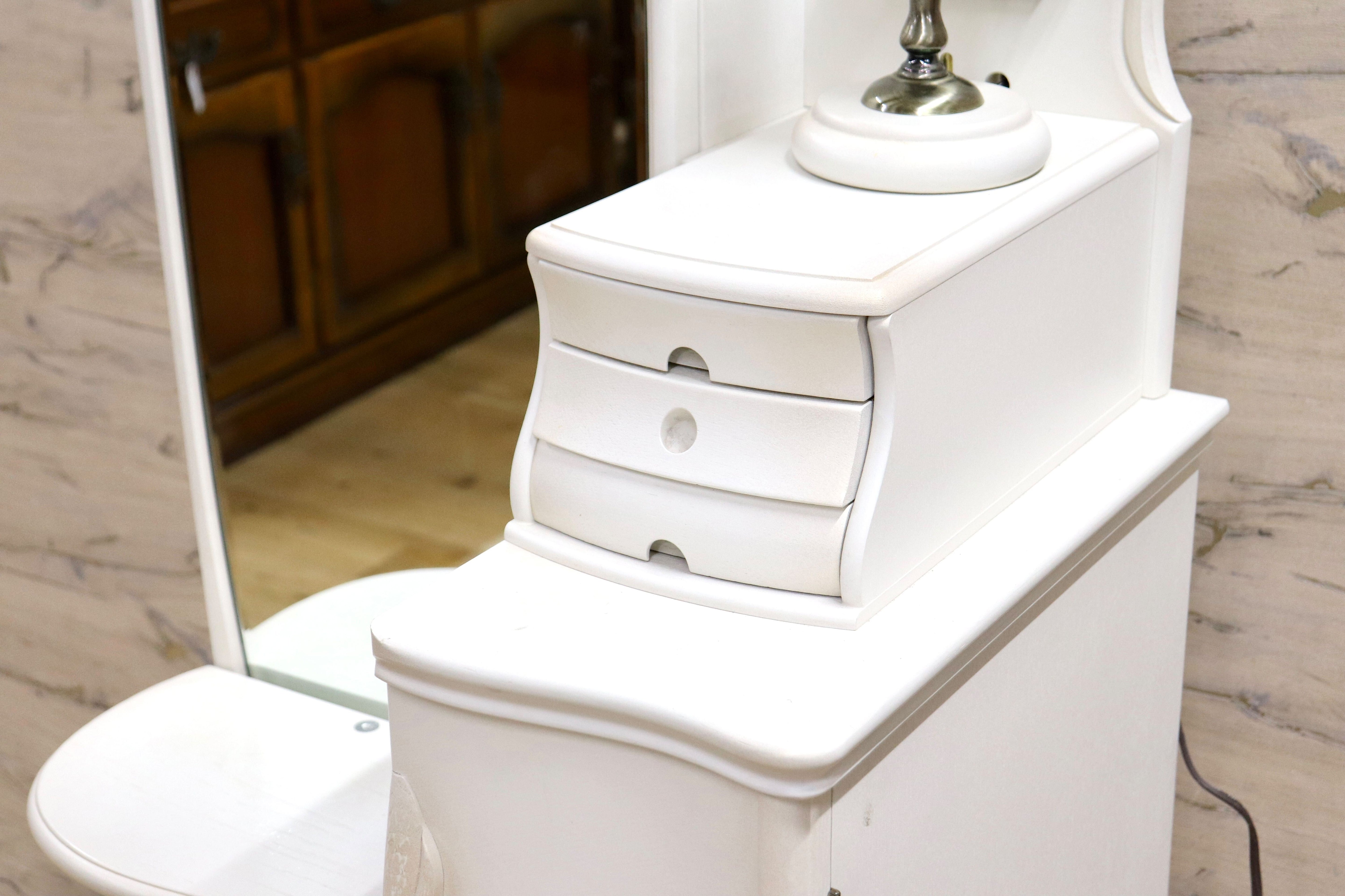 GMIS475○松永工房 カンティーニュ ドレッサー セット スツール 鏡台 アンティーク クラシック IDC大塚家具 高級家具