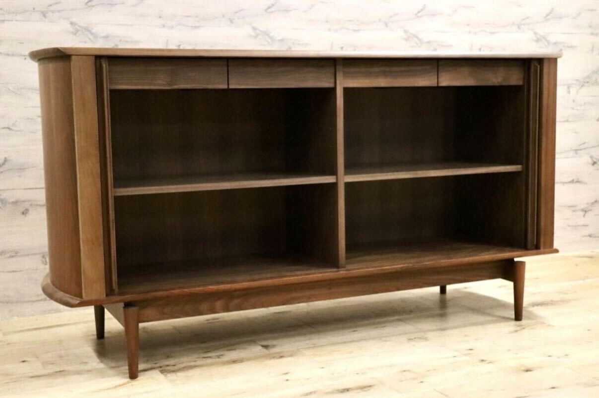 GMIS449A○飛騨産業 / HIDA キツツキ SEOTO-EX キャビネット サイドボード リビングボード ウォールナット 定価約47万 モデルルーム展示品