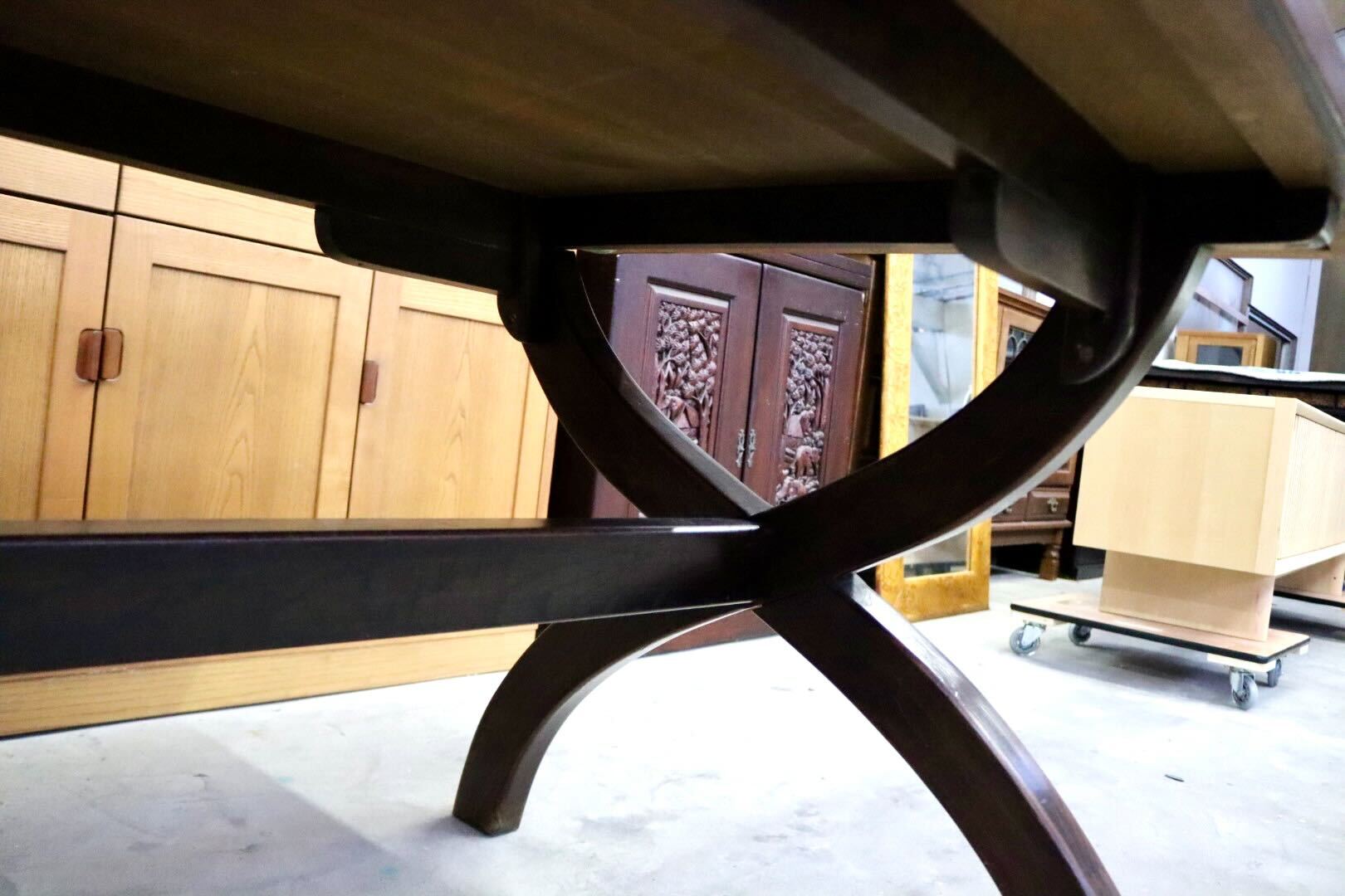 GMIS393○ダイニングテーブル 食卓机 センターテーブル 木製 無垢材 リビング クラシック カントリー 検)カリモク karimoku