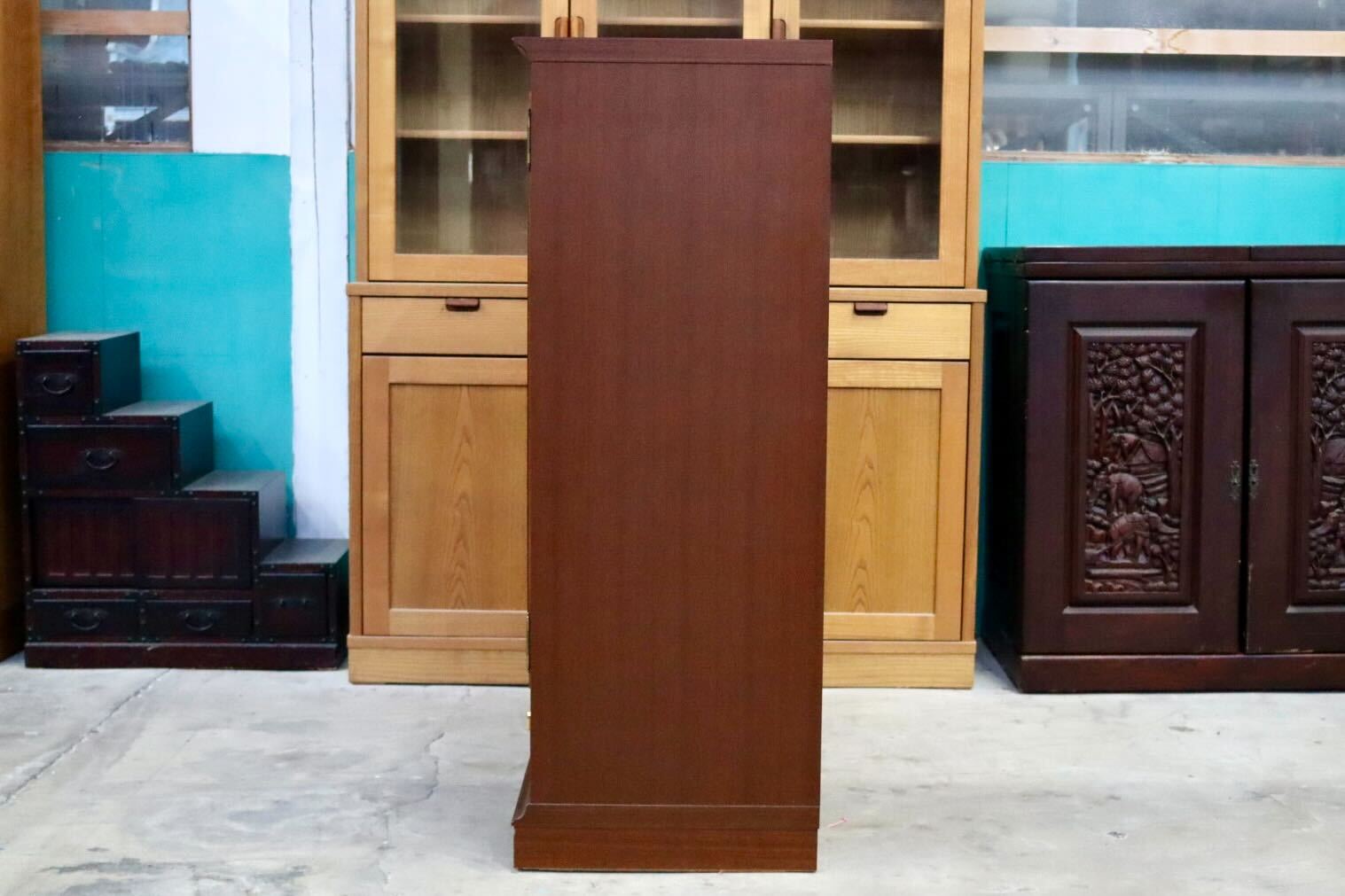 GMIK697A○maruni / マルニ 地中海 キャビネット ミドルボード リビングボード サイドボード ガラスキャビネット クラシック モダン