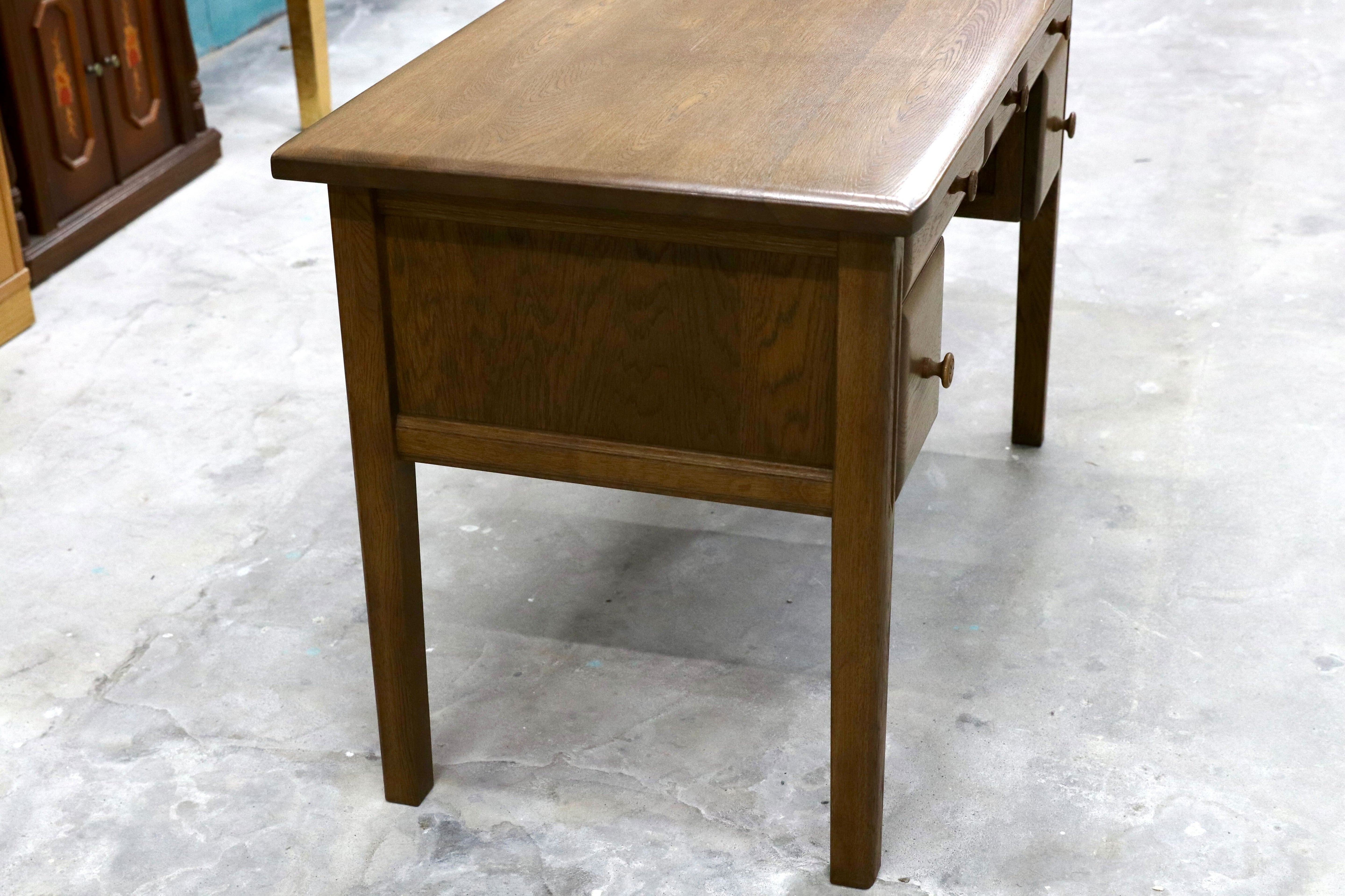 GMHS574○山室家具 ESPOIR エスポアール 学習机 書斎机 楢無垢材 レトロ カントリー 旭川家具