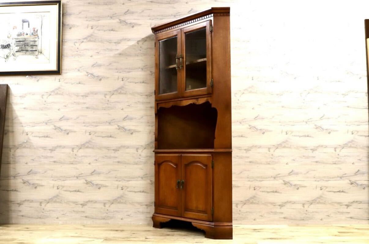 GMIS417○横浜ダニエル / Daniel コーナーキャビネット 飾り棚 シェルフ 棚 リビングボード 樺桜 ヴィンテージ