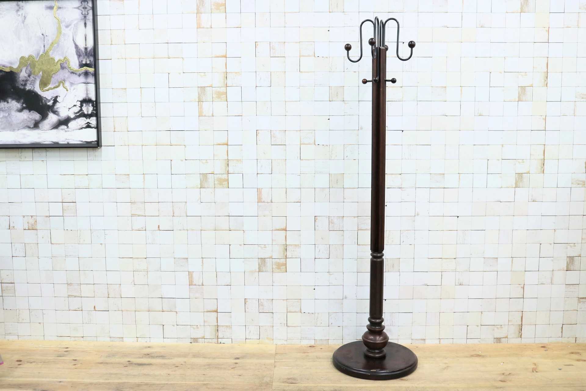 GMIH457○karimoku / カリモク ポールラック ハンガーラック 帽子掛け コートハンガー 木製 レトロ ミッドセンチュリー モダン 国産家具