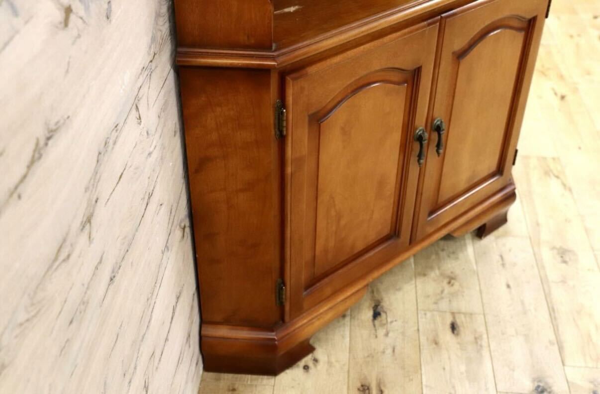 GMIS417○横浜ダニエル / Daniel コーナーキャビネット 飾り棚 シェルフ 棚 リビングボード 樺桜 ヴィンテージ