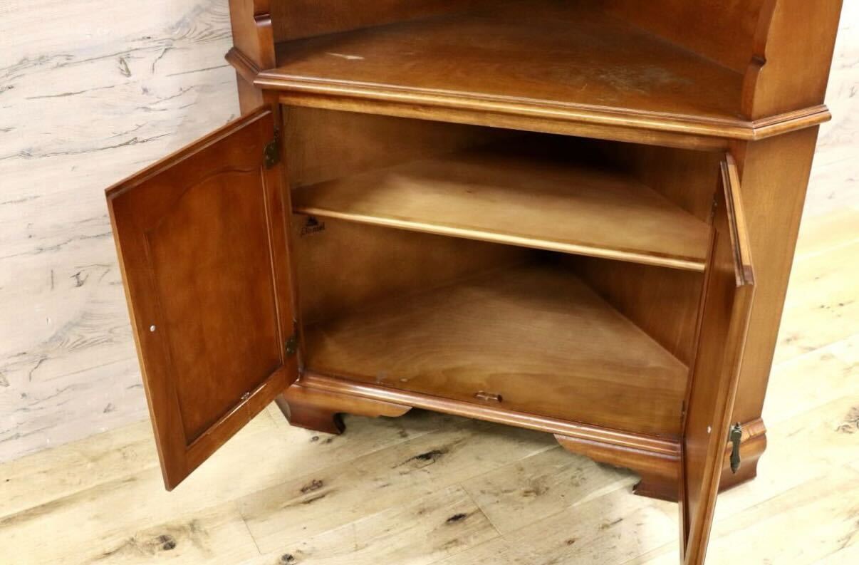 GMIS417○横浜ダニエル / Daniel コーナーキャビネット 飾り棚 シェルフ 棚 リビングボード 樺桜 ヴィンテージ