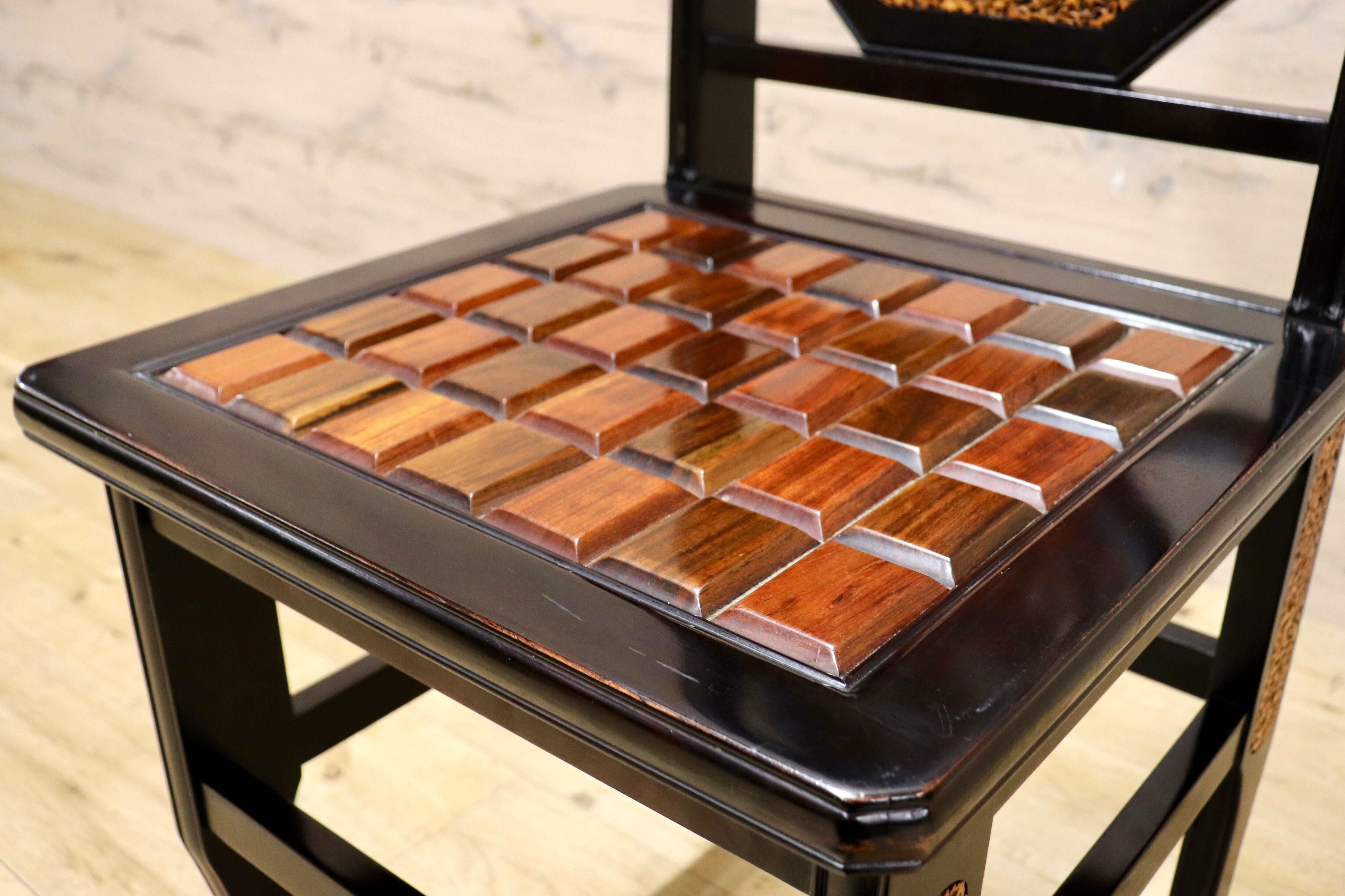 GMIK830C○最高級 中国美術 ダイニングチェア 椅子 チェア 唐木 和モダン アンティーク 綿密細工 稀少