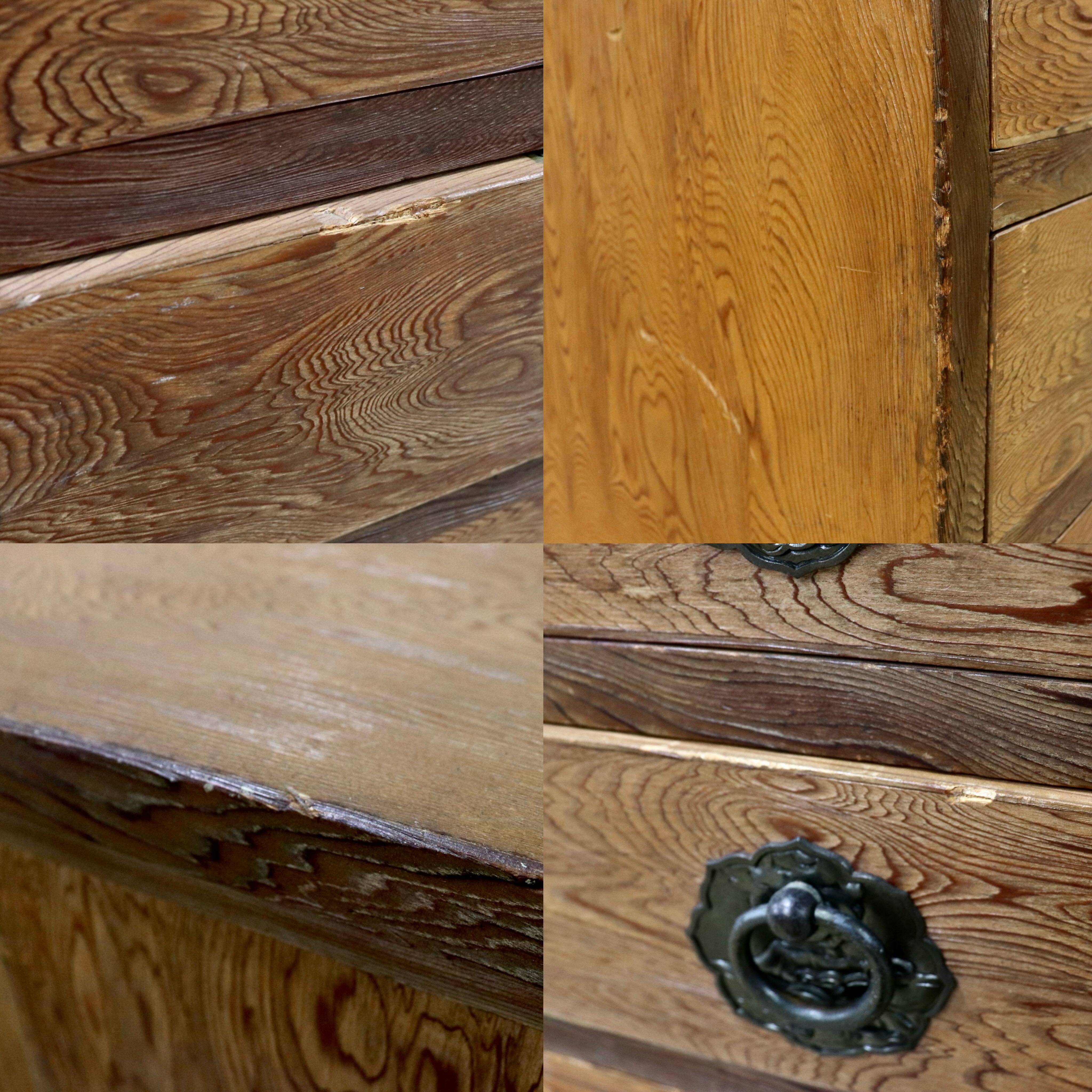 GMIH315○世界遺産屋久杉 和箪笥 茶箪笥 引き出し収納 鍵付き 和家具 伝統工芸 和モダン 和室 座敷 古民家 レトロ アンティーク