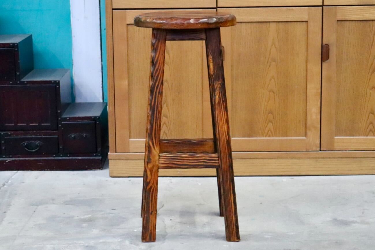 GMIS400A○スツール ハイチェア カウンターチェア 椅子 花台 木製 無垢材 キッチン カントリー ヴィンテージ