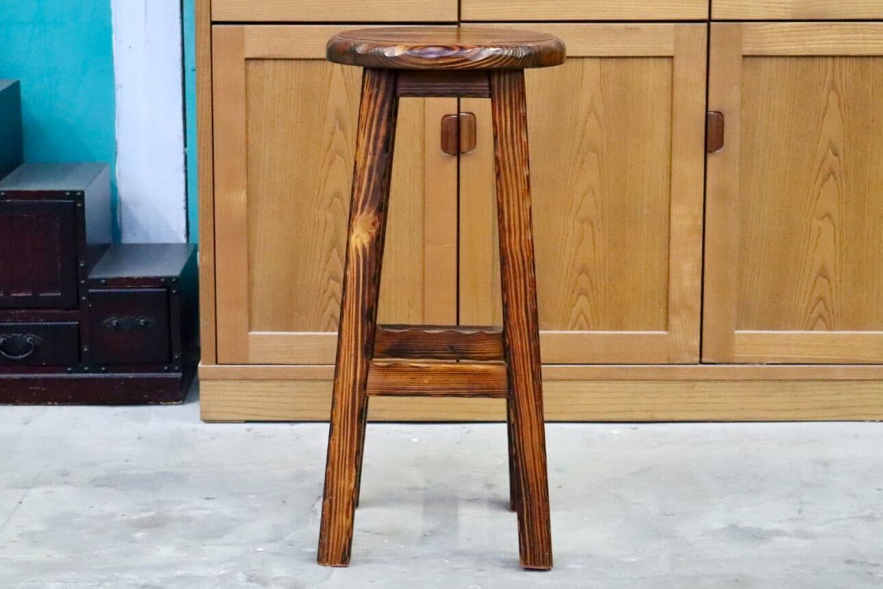 GMIS400A○スツール ハイチェア カウンターチェア 椅子 花台 木製 無垢材 キッチン カントリー ヴィンテージ