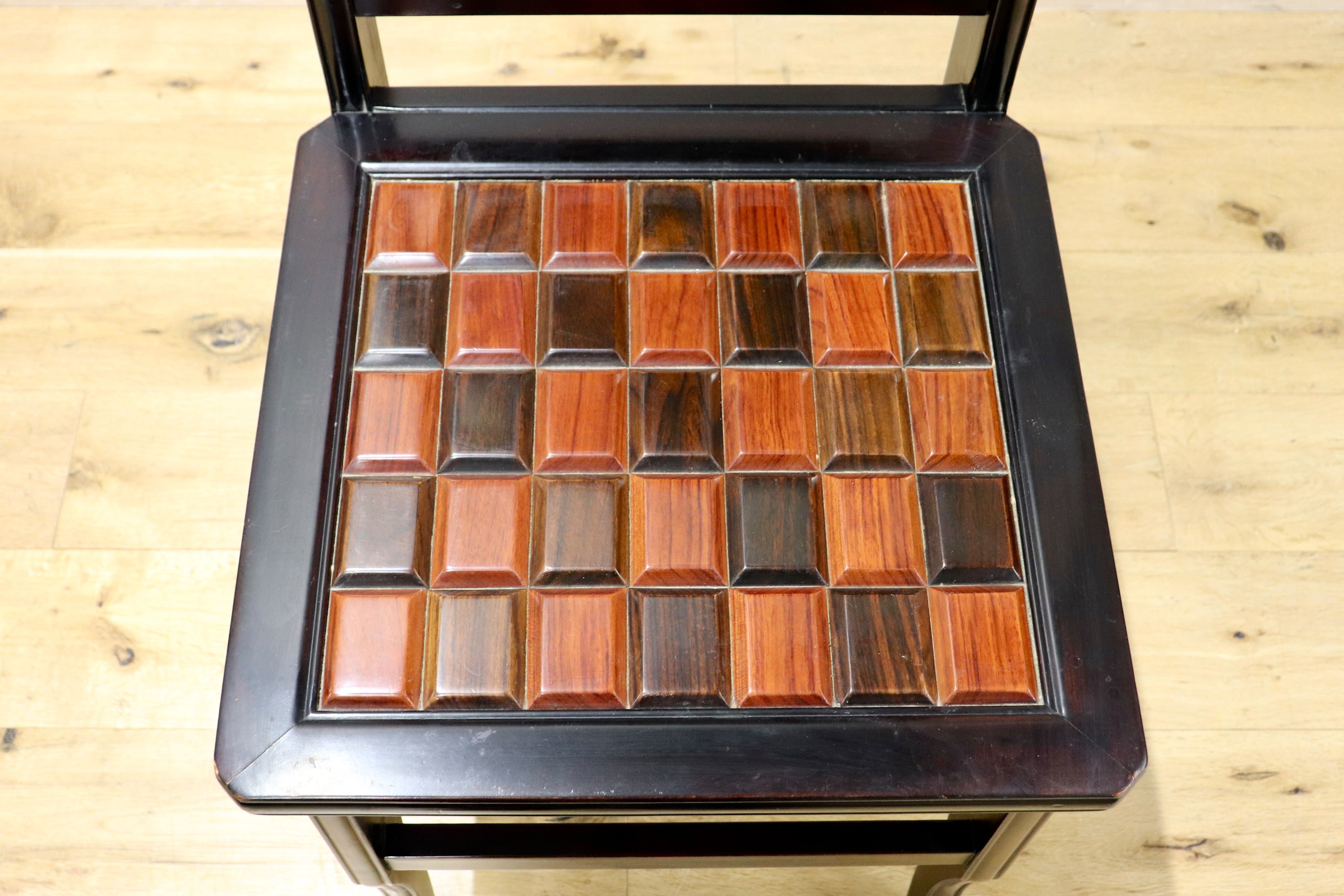 GMIK830D○最高級 中国美術 ダイニングチェア 椅子 チェア 唐木 和モダン アンティーク 綿密細工 稀少