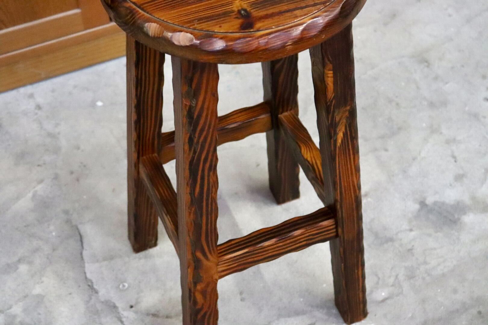 GMIS400A○スツール ハイチェア カウンターチェア 椅子 花台 木製 無垢材 キッチン カントリー ヴィンテージ