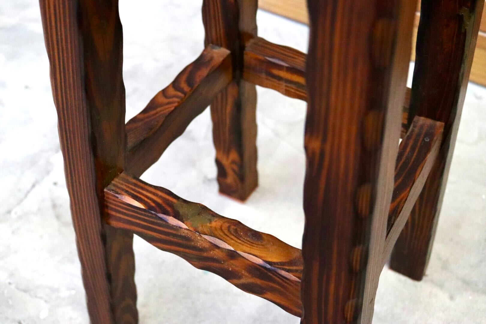 GMIS400B○スツール ハイチェア カウンターチェア 椅子 花台 木製 無垢材 キッチン カントリー ヴィンテージ