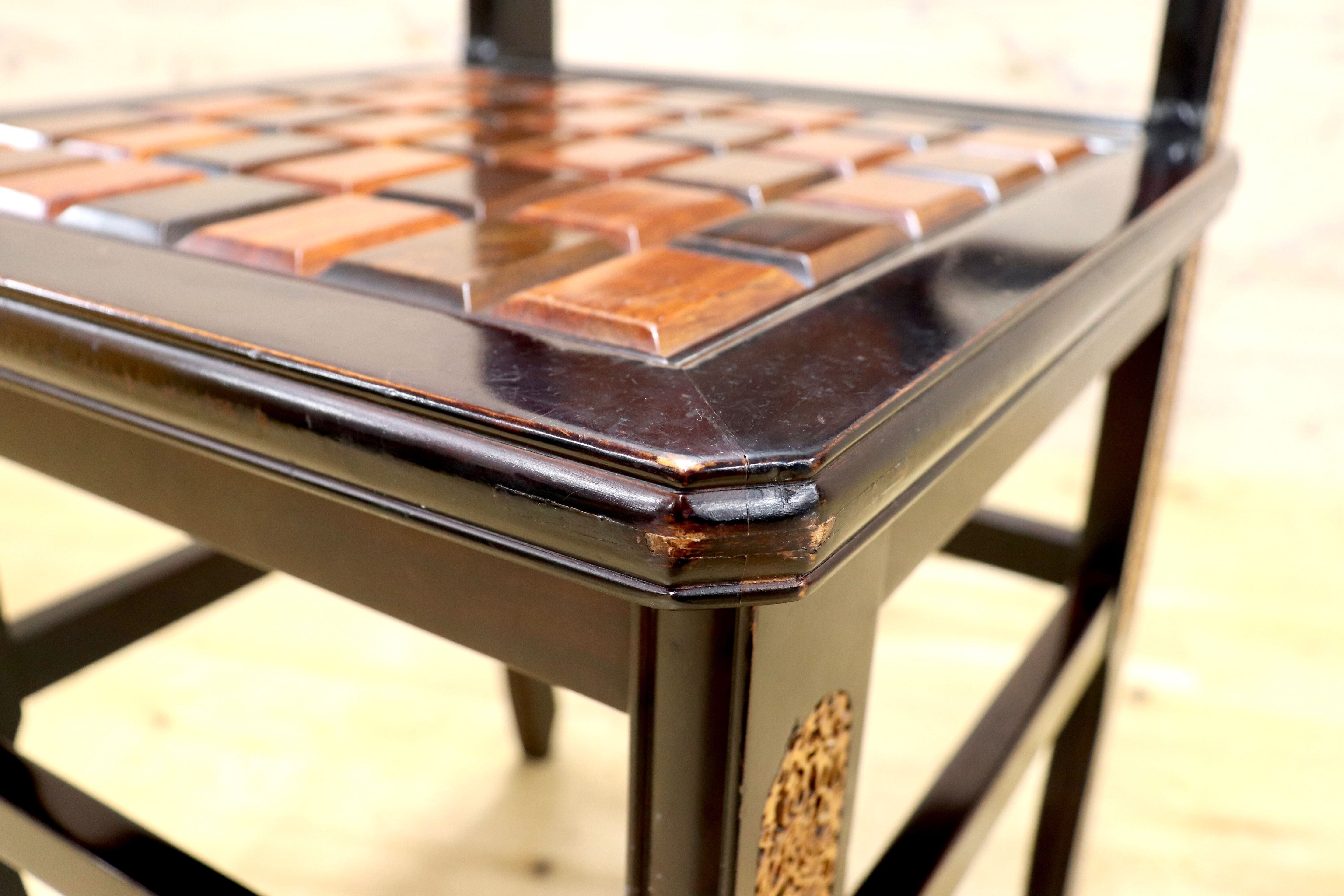 GMIK830E○最高級 中国美術 ダイニングチェア 椅子 チェア 唐木 和モダン アンティーク 綿密細工 稀少