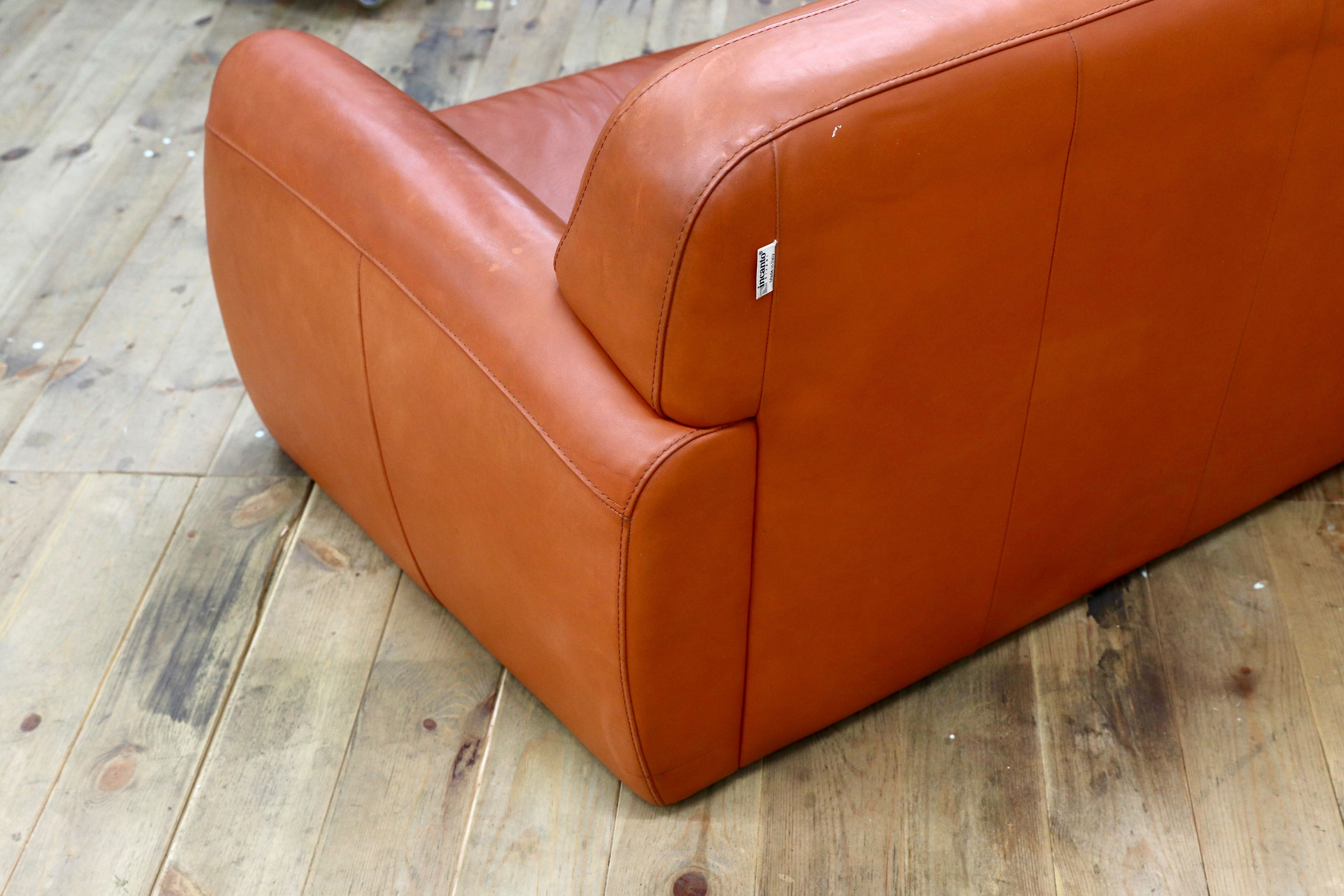GMIN20B○incanto / インカント レザーアームチェア ラブソファ 2人掛けソファ IDC大塚家具 総本革 イタリア製 高級 モダン