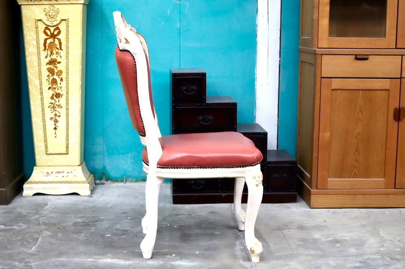 GMIS421A○ダイニングチェア アームレスチェア 椅子 木製 ドレッサー 猫脚 ヨーロピアン ロココ アンティーク調