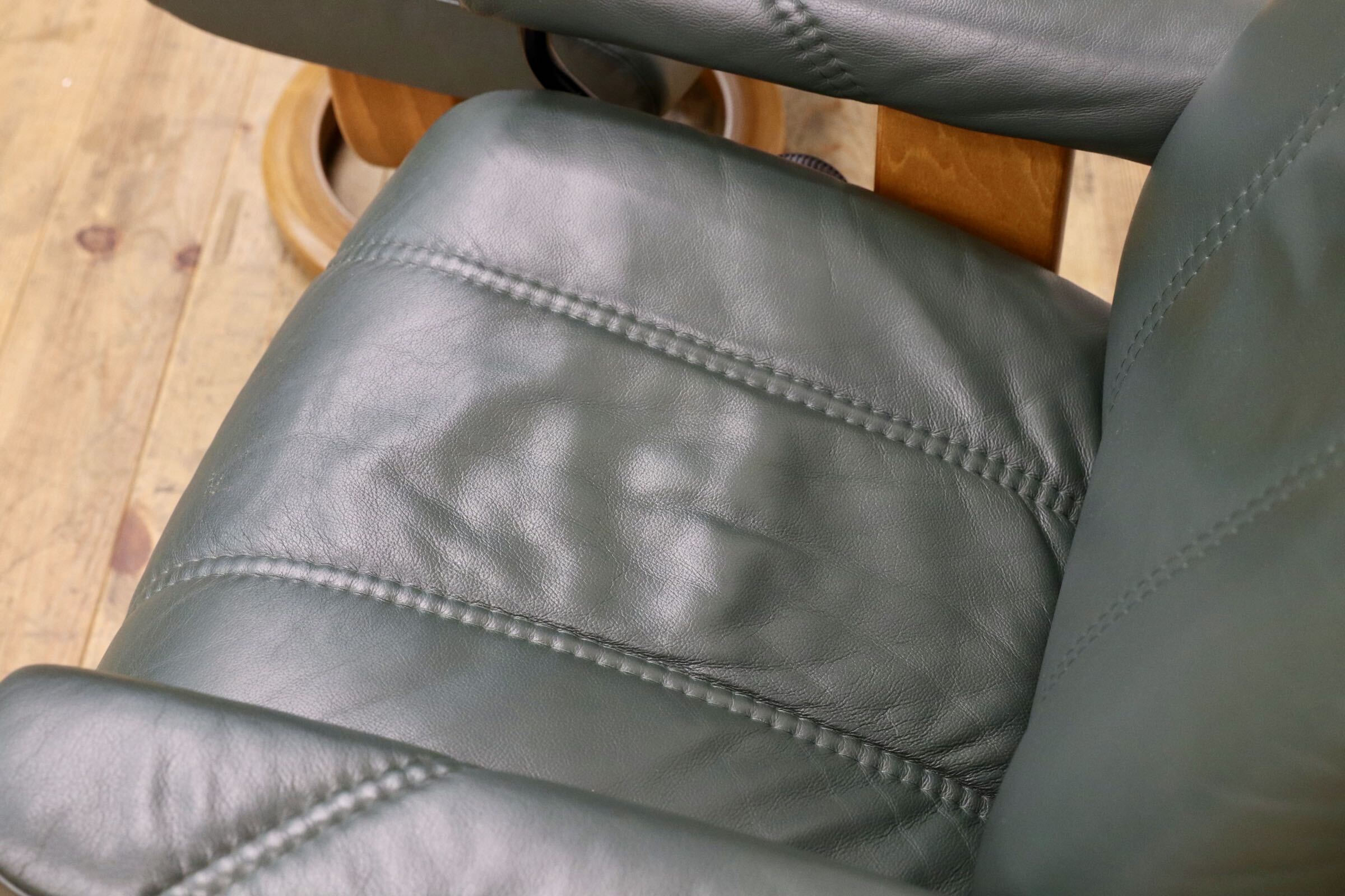 GMJO131○EKORNES / エコーネス Stressless ストレスレスチェア オットマン 本革 リクライニングチェア グリーン ノルウェー 北欧家具