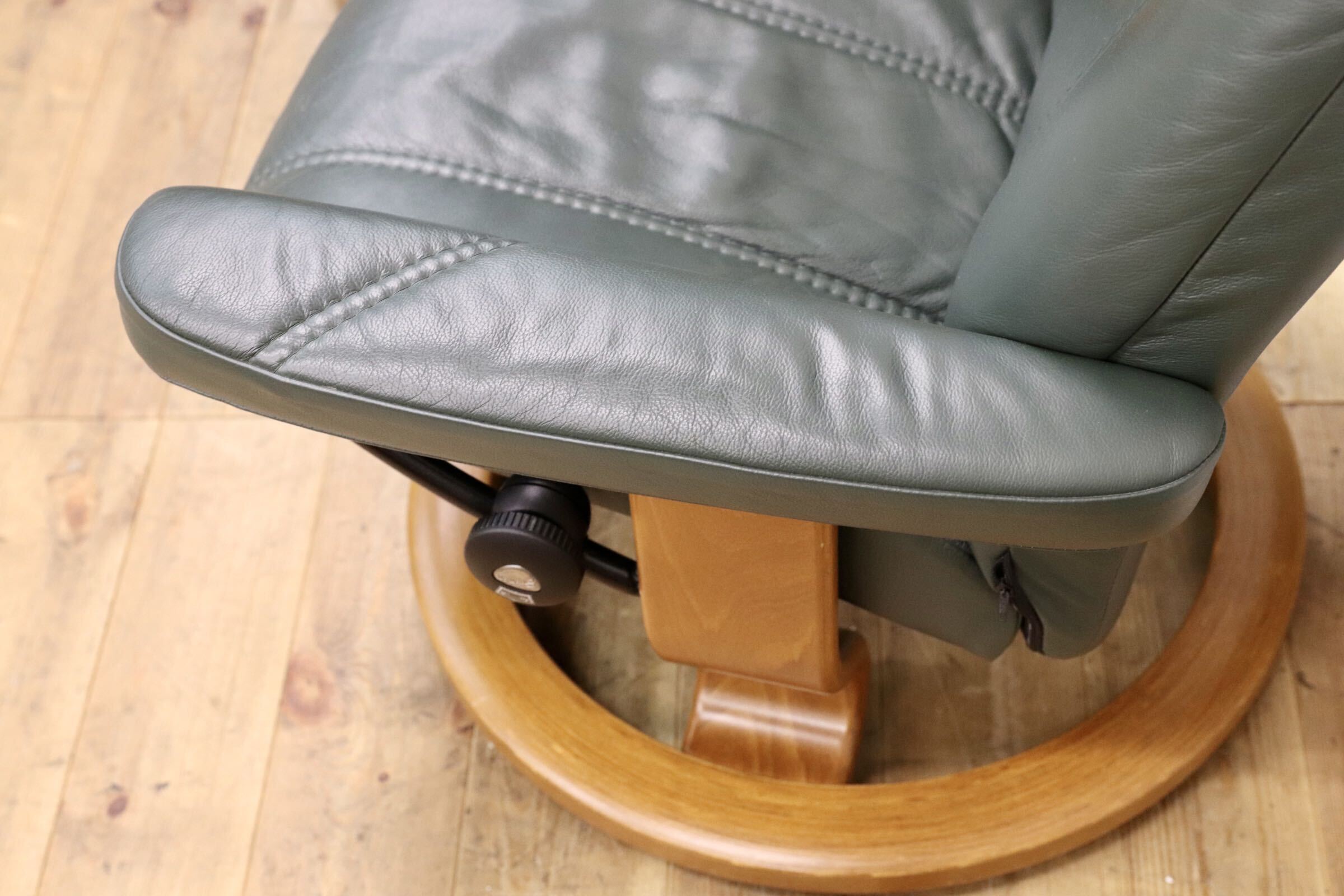 GMJO131○EKORNES / エコーネス Stressless ストレスレスチェア オットマン 本革 リクライニングチェア グリーン ノルウェー 北欧家具