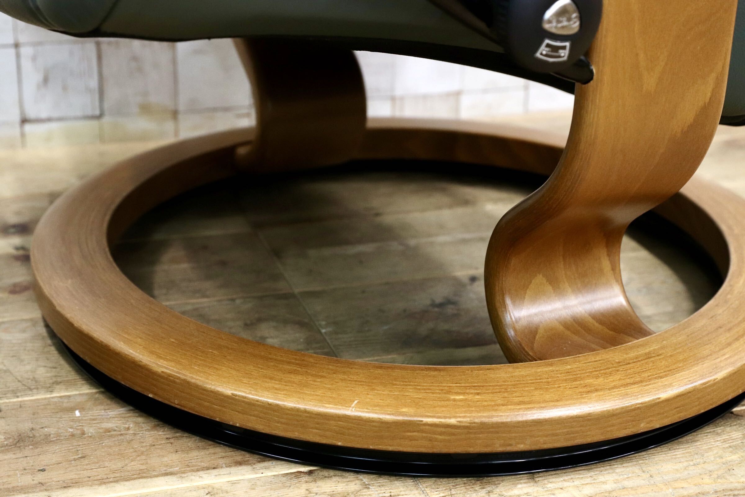 GMJO131○EKORNES / エコーネス Stressless ストレスレスチェア オットマン 本革 リクライニングチェア グリーン ノルウェー 北欧家具
