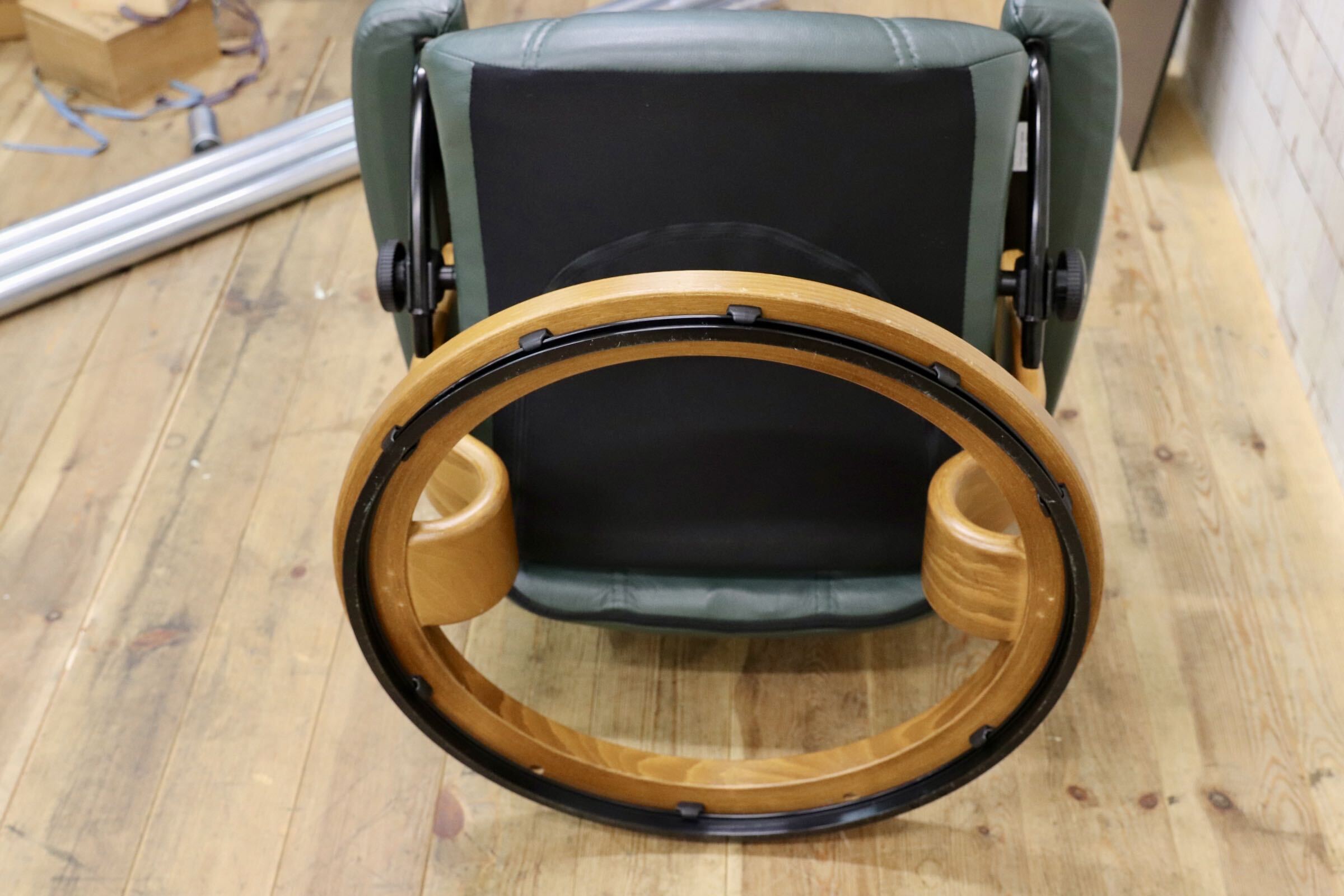 GMJO131○EKORNES / エコーネス Stressless ストレスレスチェア オットマン 本革 リクライニングチェア グリーン ノルウェー 北欧家具