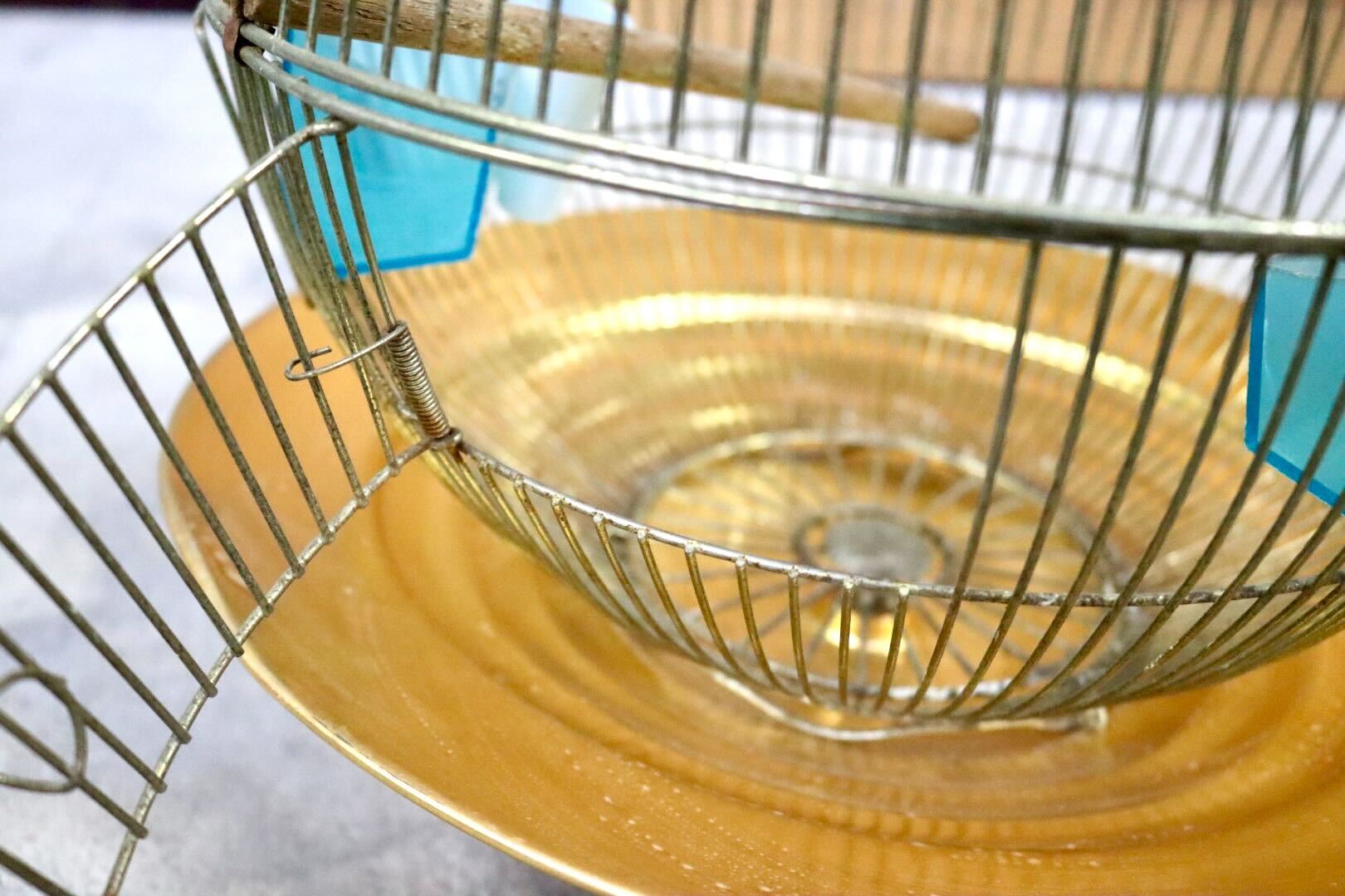 GMIH367B○KINSEN / キンセン 鳥かご 鳥籠 バードゲージ 鳥小屋 丸型 金属製 吊り下げ 昭和 レトロ ヴィンテージ