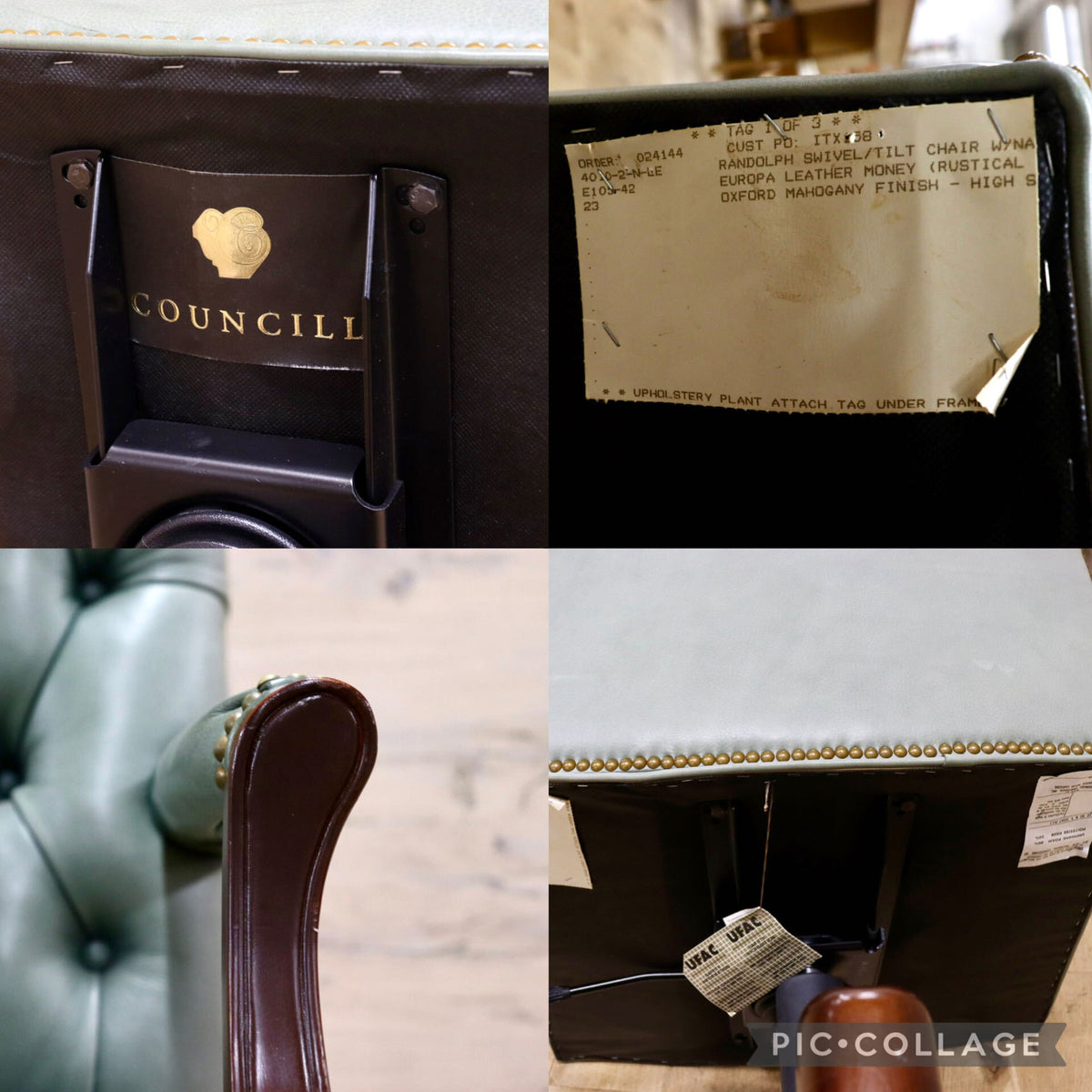 GMJK492◯COUNCILL / カウンシル ランドルフ スウィベル ティルトチェア オフィスチェア 本革 アンティークグリーン ヴィンテージ 最高級