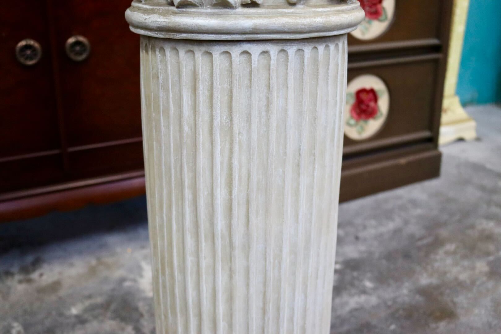 GMIS418H○花台 オブジェ 置物 ポール レジン 樹脂 ガーデニング 庭 アンティーク調 ヨーロピアン イタリアン