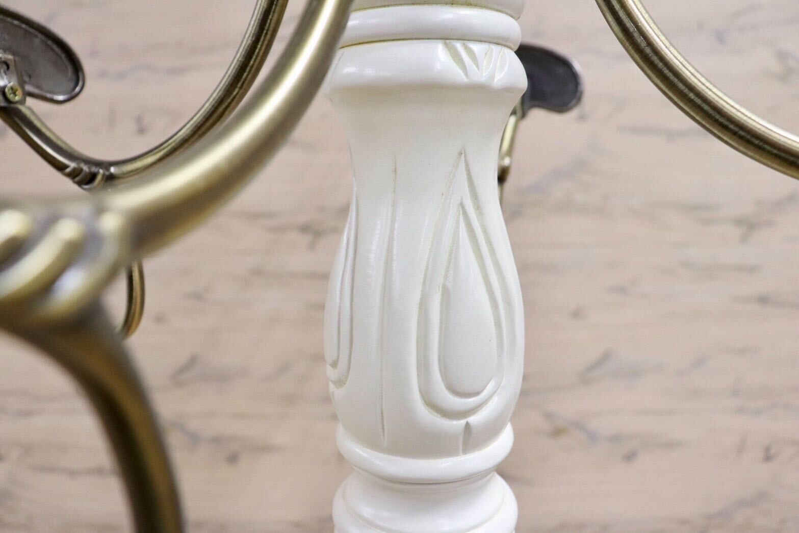 GMIS418N○ヨーロピアン コートハンガー ポールハンガー 帽子掛け ポールスタンド 木製 ホワイト アンティーク