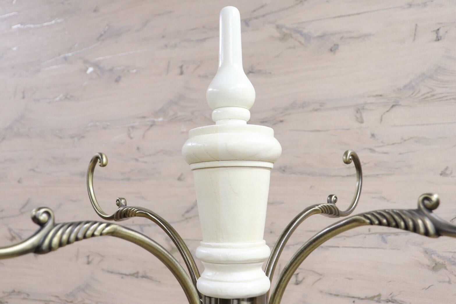 GMIS418N○ヨーロピアン コートハンガー ポールハンガー 帽子掛け ポールスタンド 木製 ホワイト アンティーク