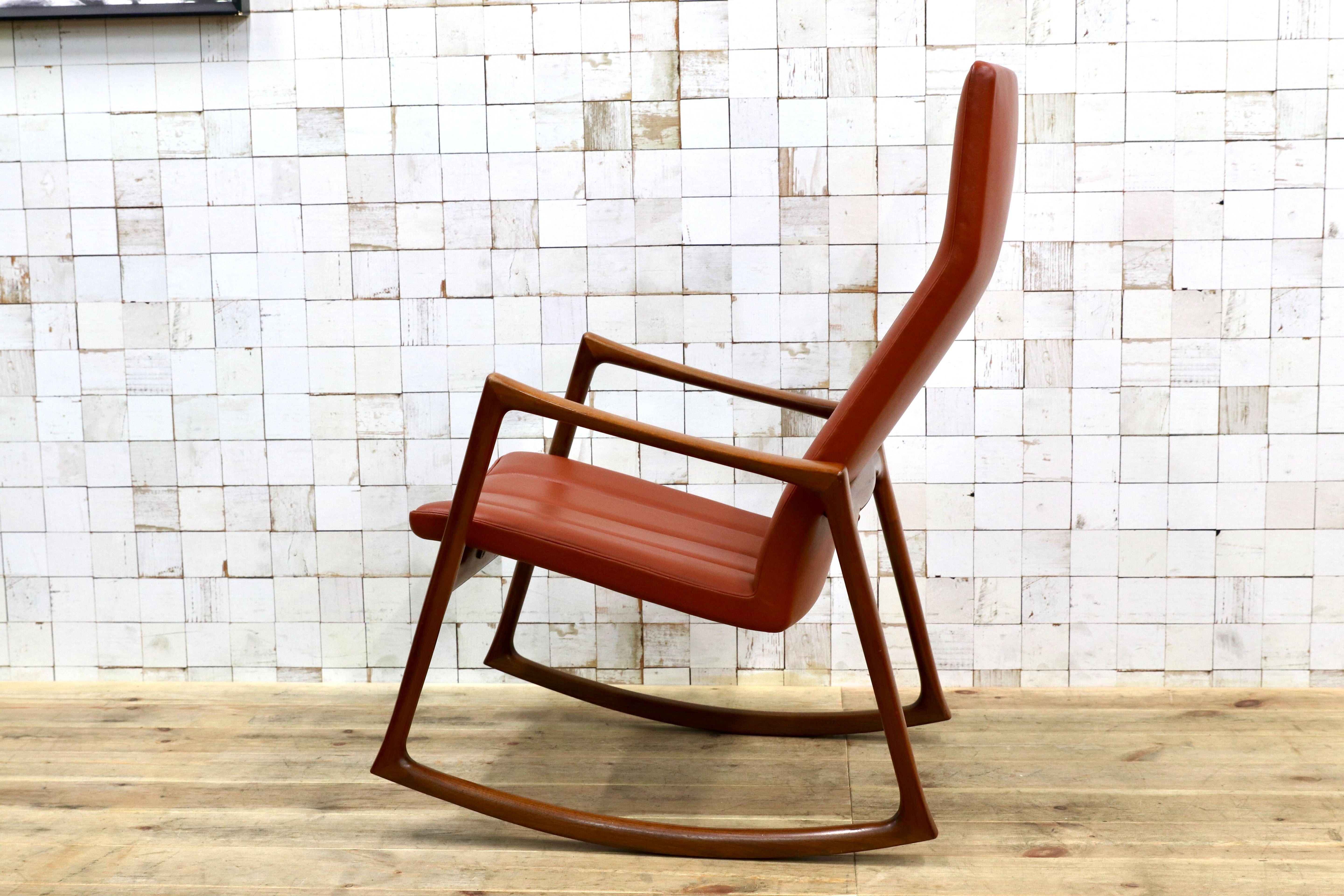 GMJK11○Sren Horn / ソーレン・ホーン Helge Vestergaard Jensen ロッキングチェア チーク材 デンマーク 北欧ヴィンテージ 超レア