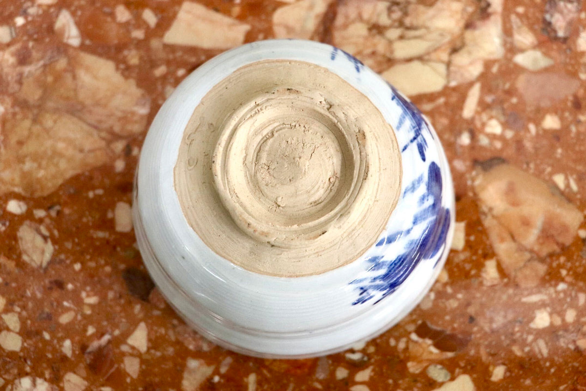 GMJK371BF〇陽山窯 水野澤三造 染付山水茶碗 共箱 茶道具 抹茶碗 陶印