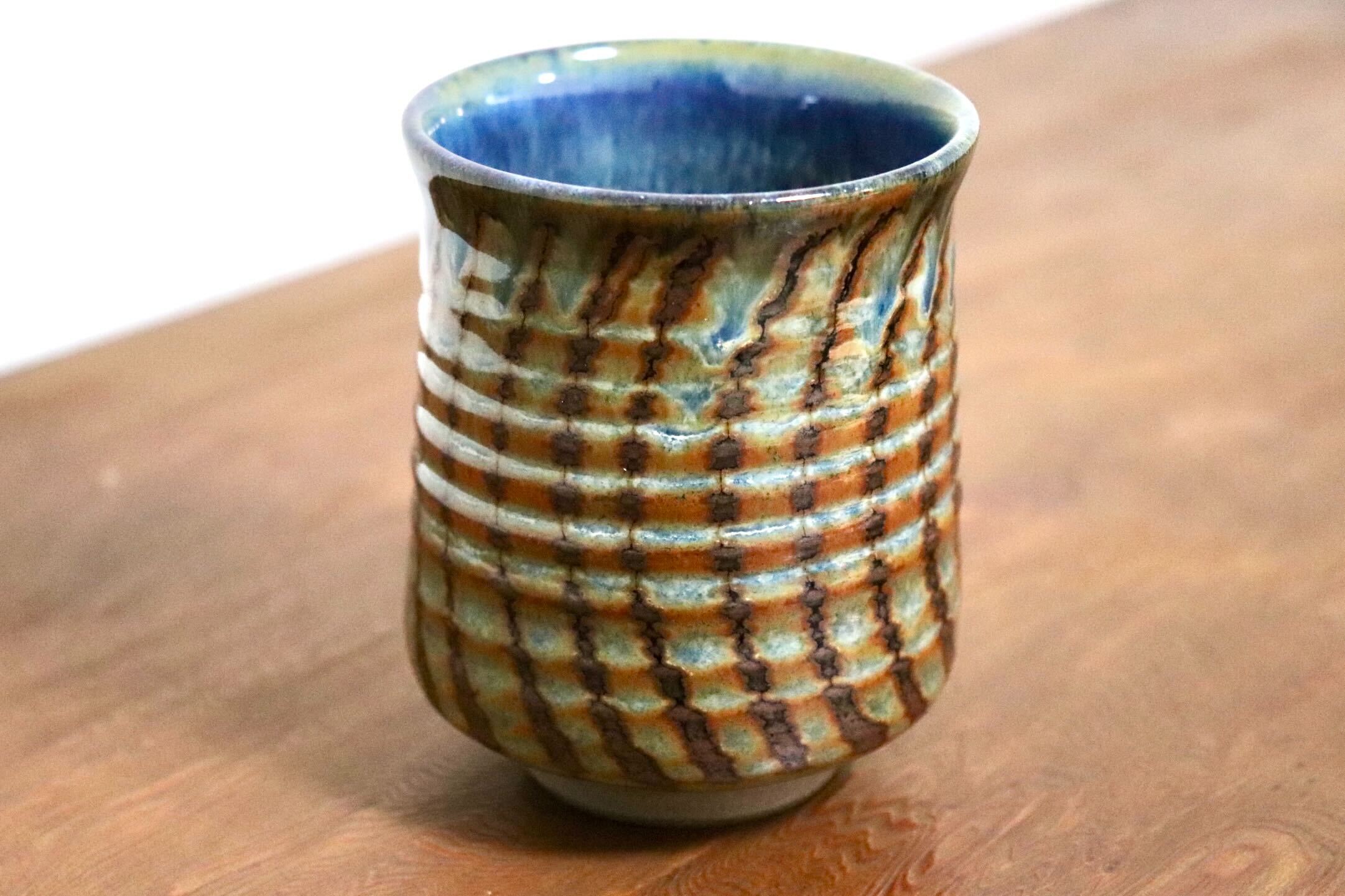 GMIO463A○千代市陶房 清水千代市 丹波焼 湯呑み 陶器 伝統工芸 丹波篠山 未使用