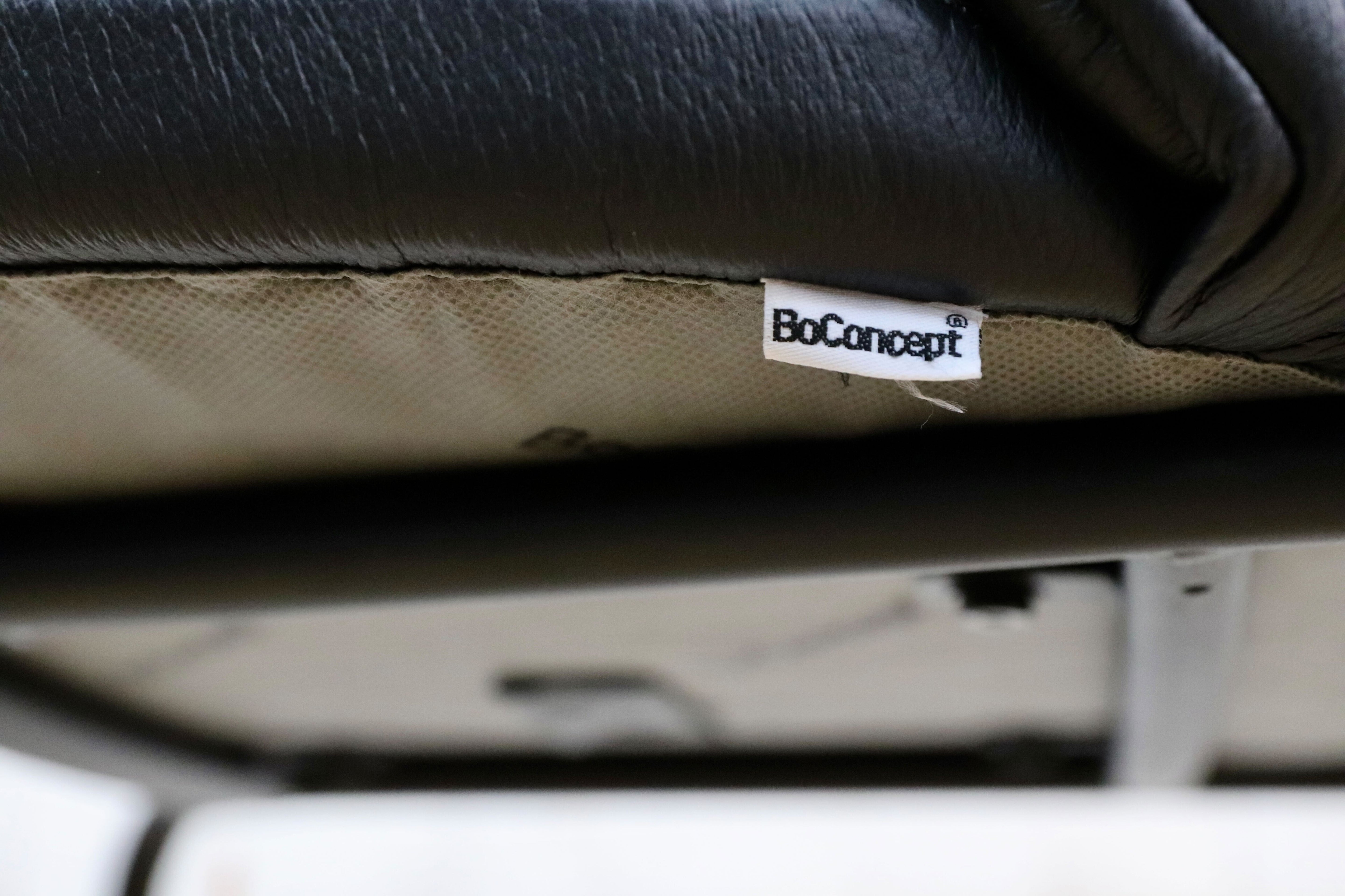 GMIK536○BoConcept / ボーコンセント PRINCETON プリンストン バーチェア ハイチェア カウンターチェア 本革 ブラック 定価約8.5万