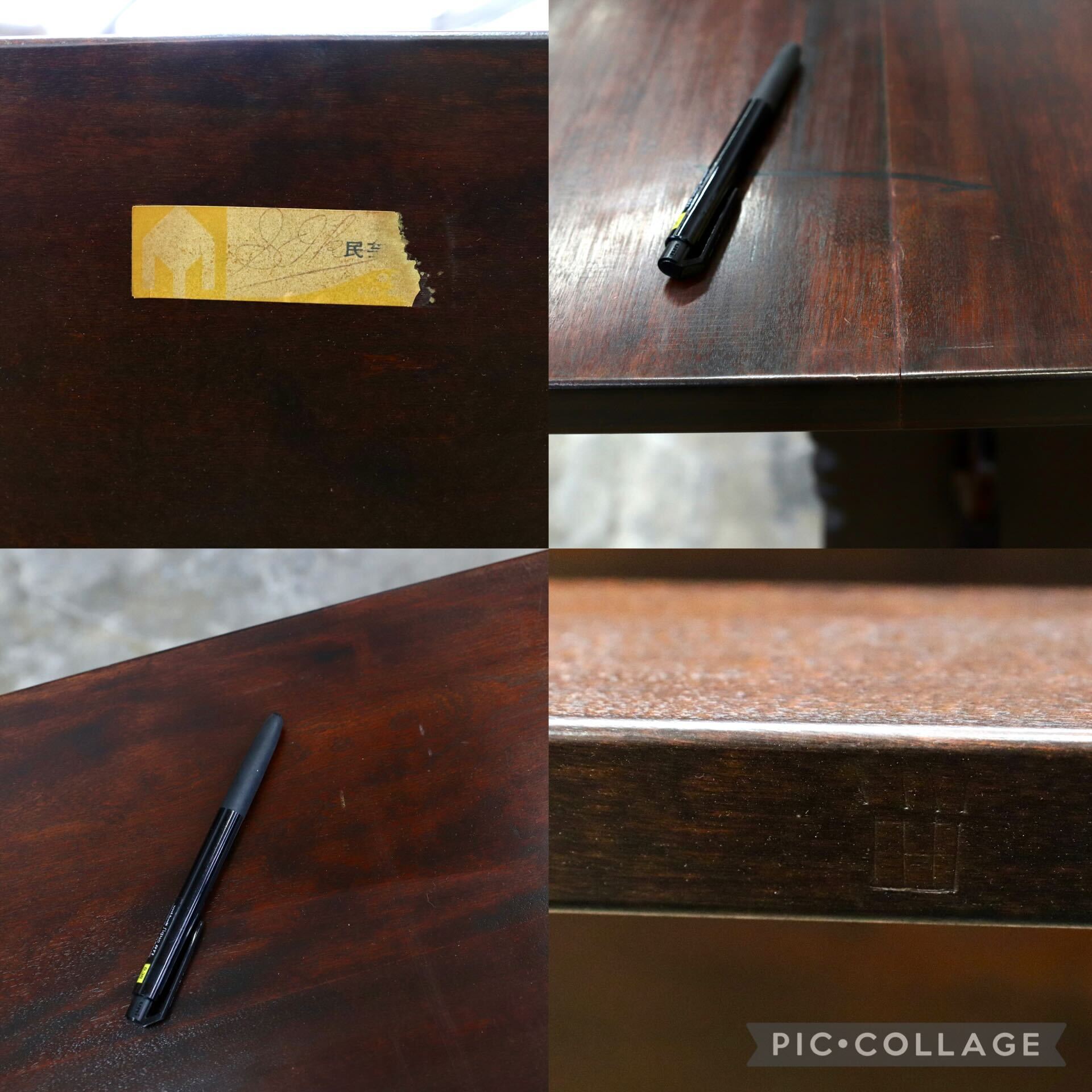 GMIS427○松本民芸民芸家具 T型トレッスル卓 ダイニングテーブル 食卓テーブル ミズメザクラ 稀少 アンティーク 民藝