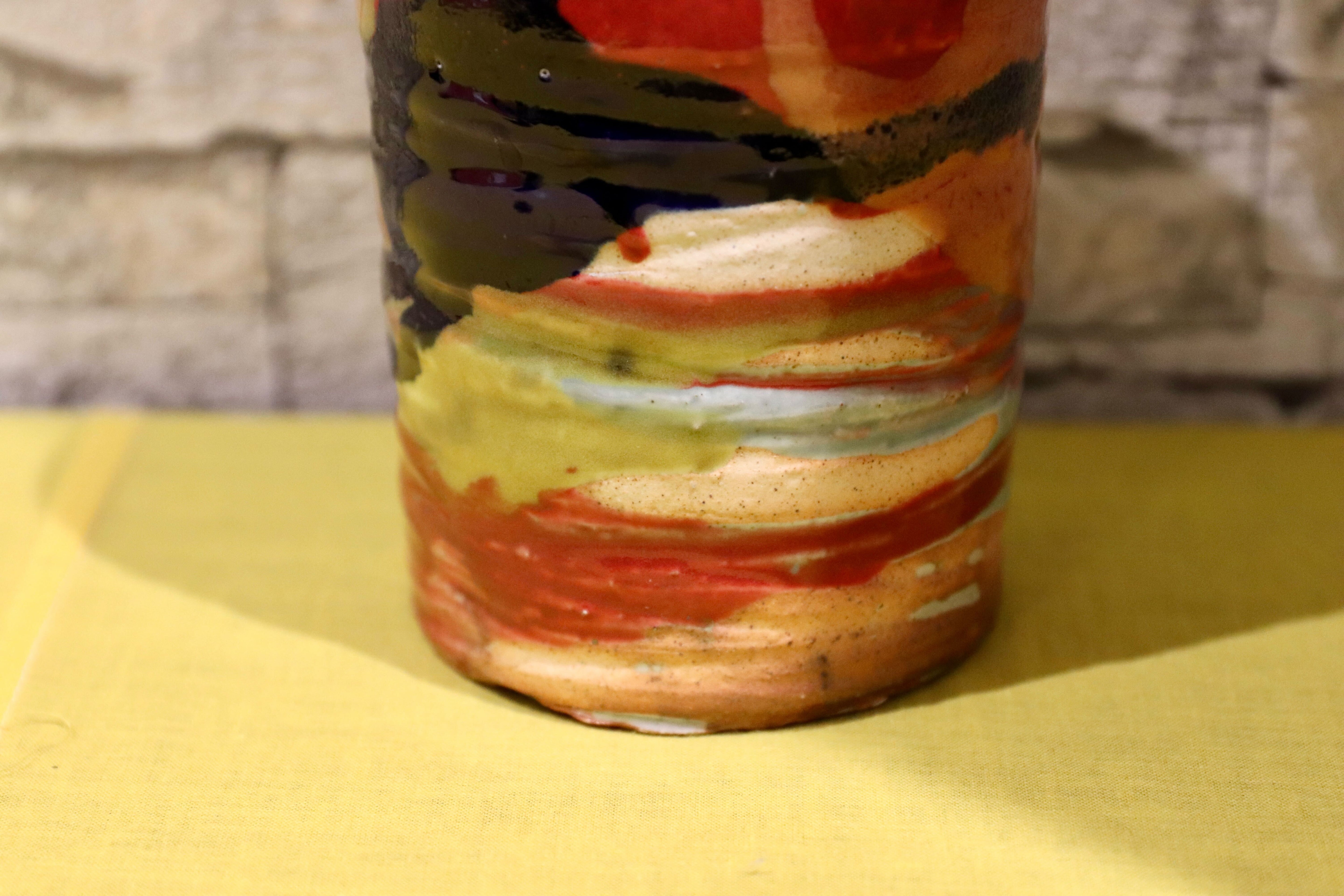 GMIO201A○丹文窯 / Tanbungama ウォーターボトル 丹波立杭焼 一点物 ミャクミャク模様 花瓶 フラワーベース