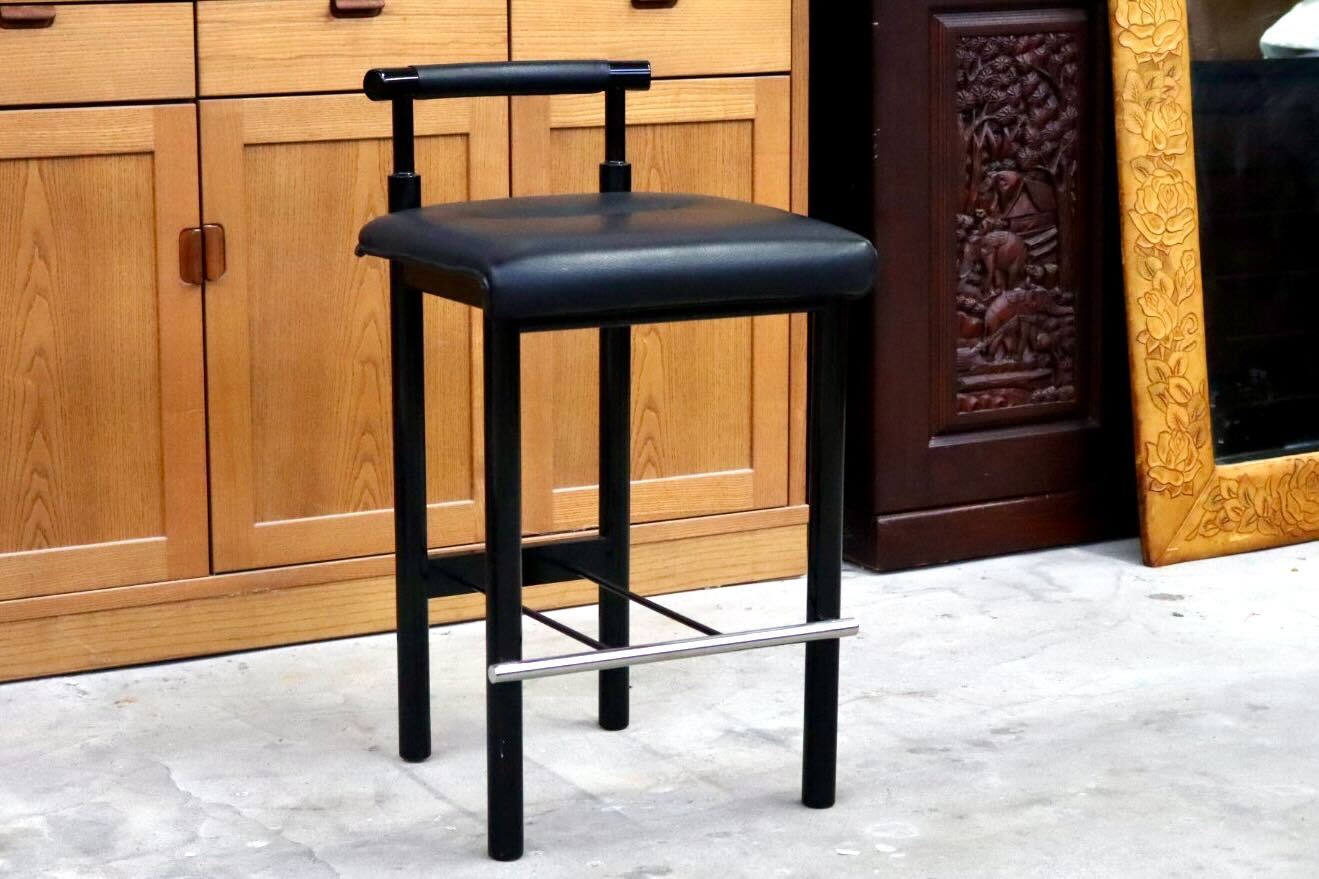 GMIS434A○モリシゲ / MORISHIGE カウンターチェア ハイチェア ハイスツール アームレスチェア 椅子 本革 天然木 漆 ブラック 国産家具