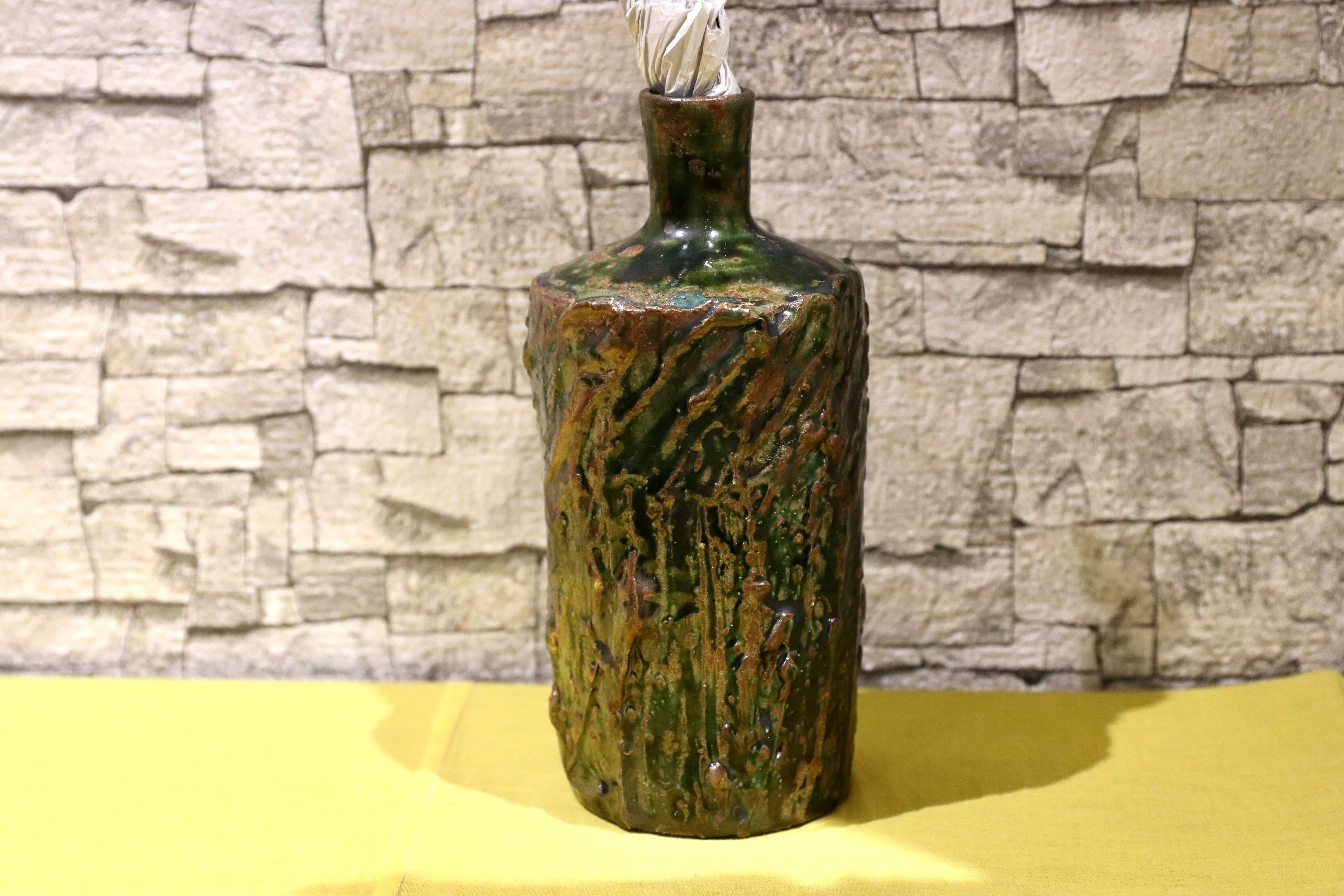 GMIO201D○丹文窯 / Tanbungama ウォーターボトル 丹波立杭焼 一点物 ミャクミャク模様 花瓶 フラワーベース