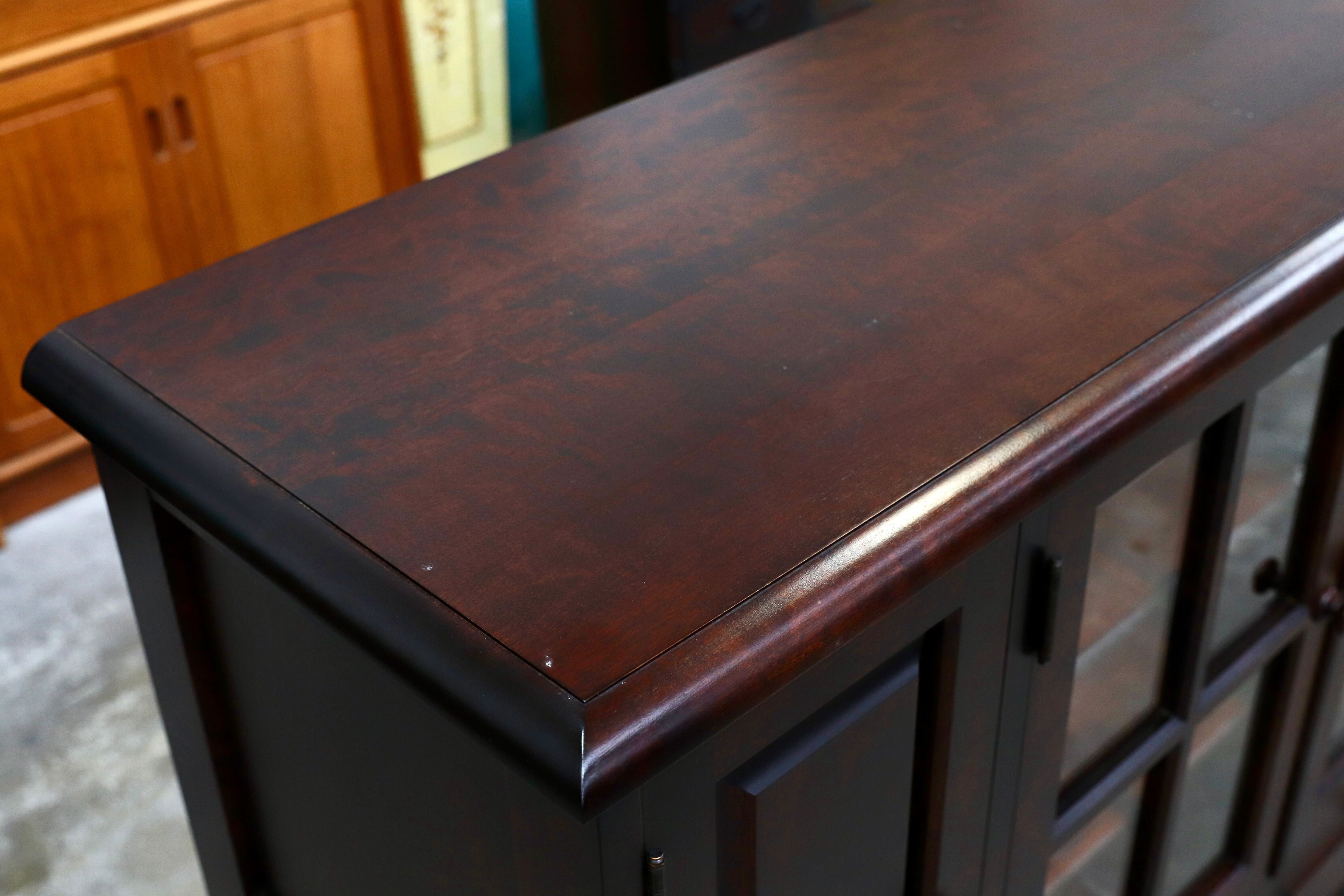 GMIS285○北海道民芸家具 樺材 サイドボード リビングボード 収納家具 飛騨産業 和家具 和モダン レトロ