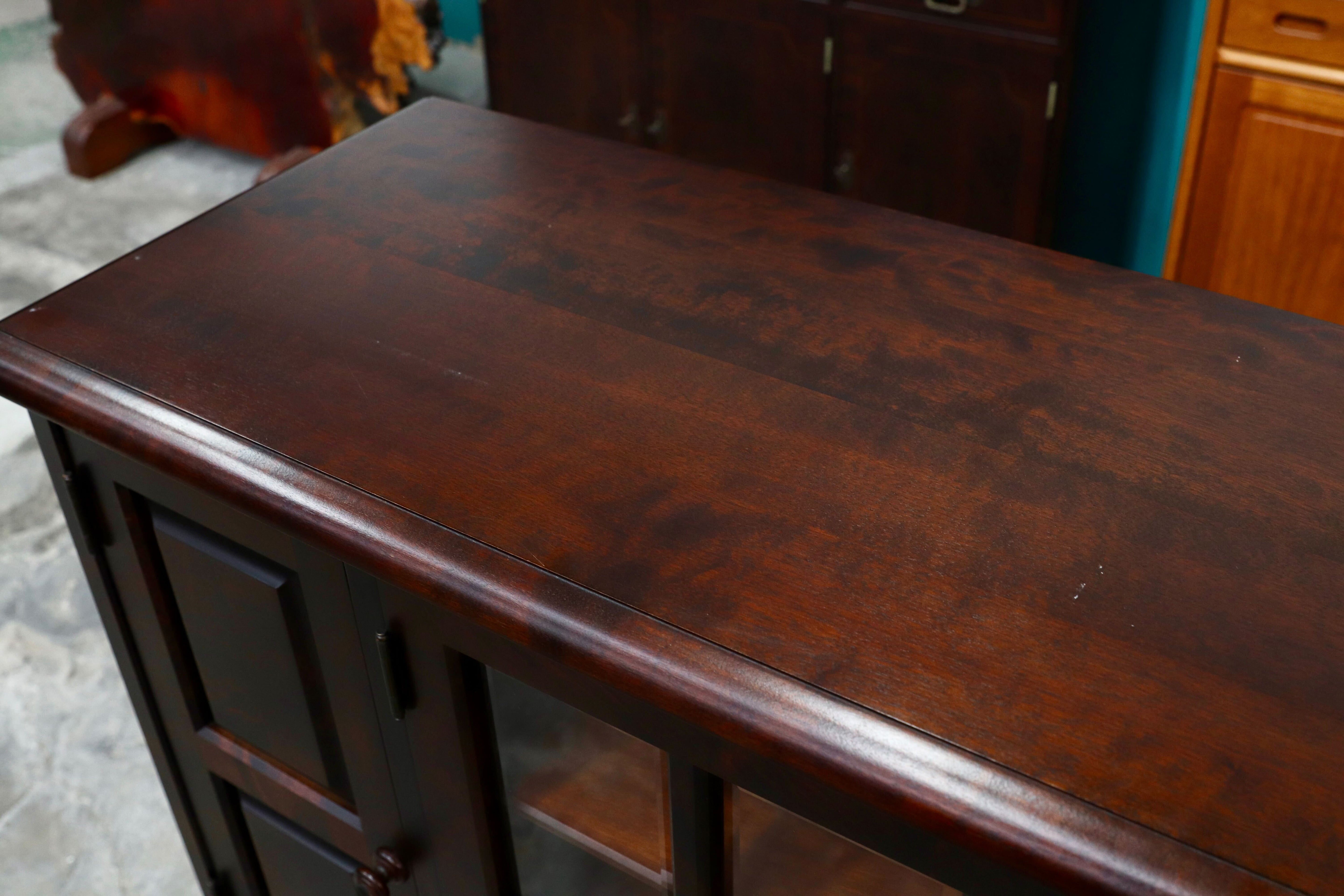 GMIS285○北海道民芸家具 樺材 サイドボード リビングボード 収納家具 飛騨産業 和家具 和モダン レトロ