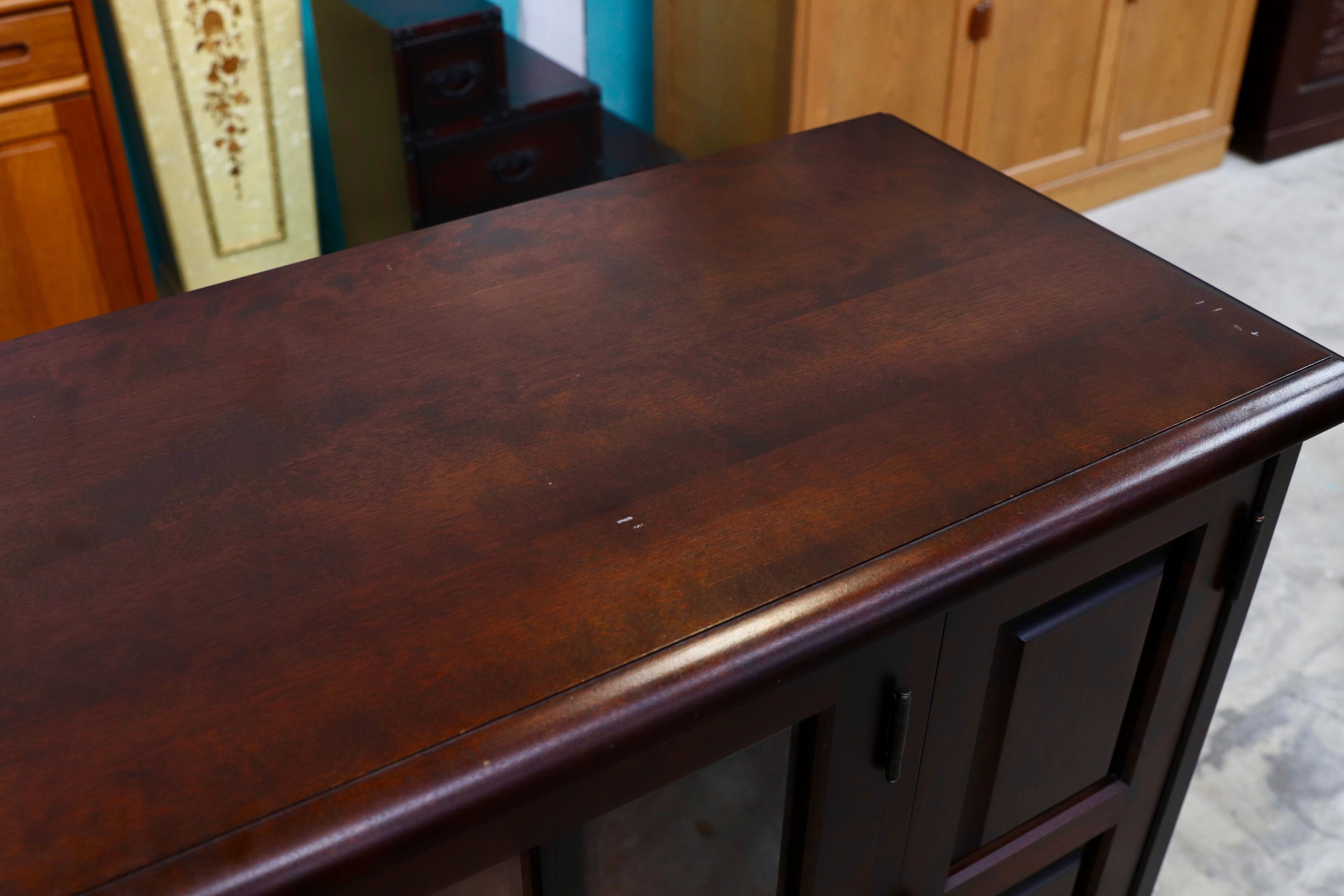 GMIS285○北海道民芸家具 樺材 サイドボード リビングボード 収納家具 飛騨産業 和家具 和モダン レトロ