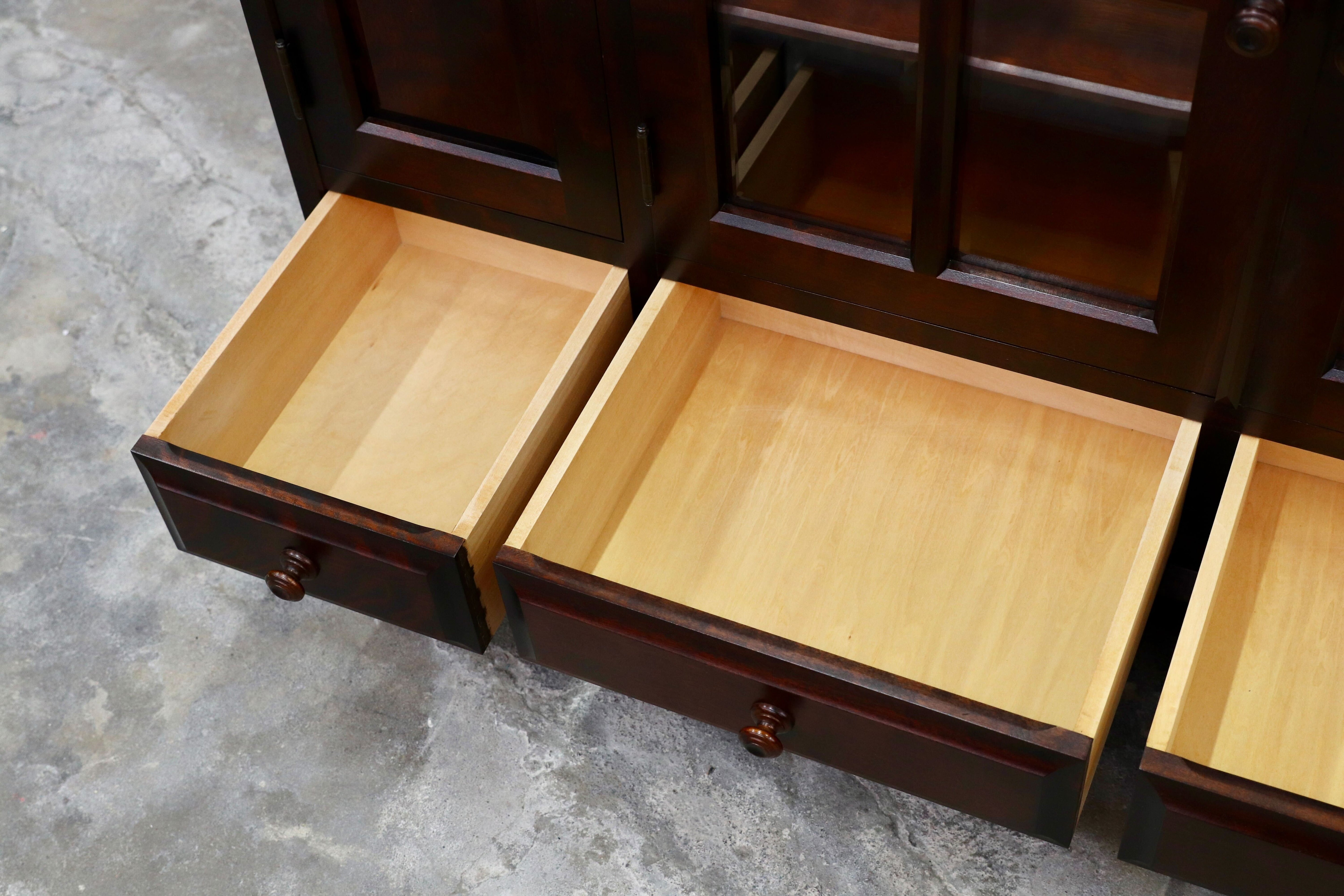 GMIS285○北海道民芸家具 樺材 サイドボード リビングボード 収納家具 飛騨産業 和家具 和モダン レトロ